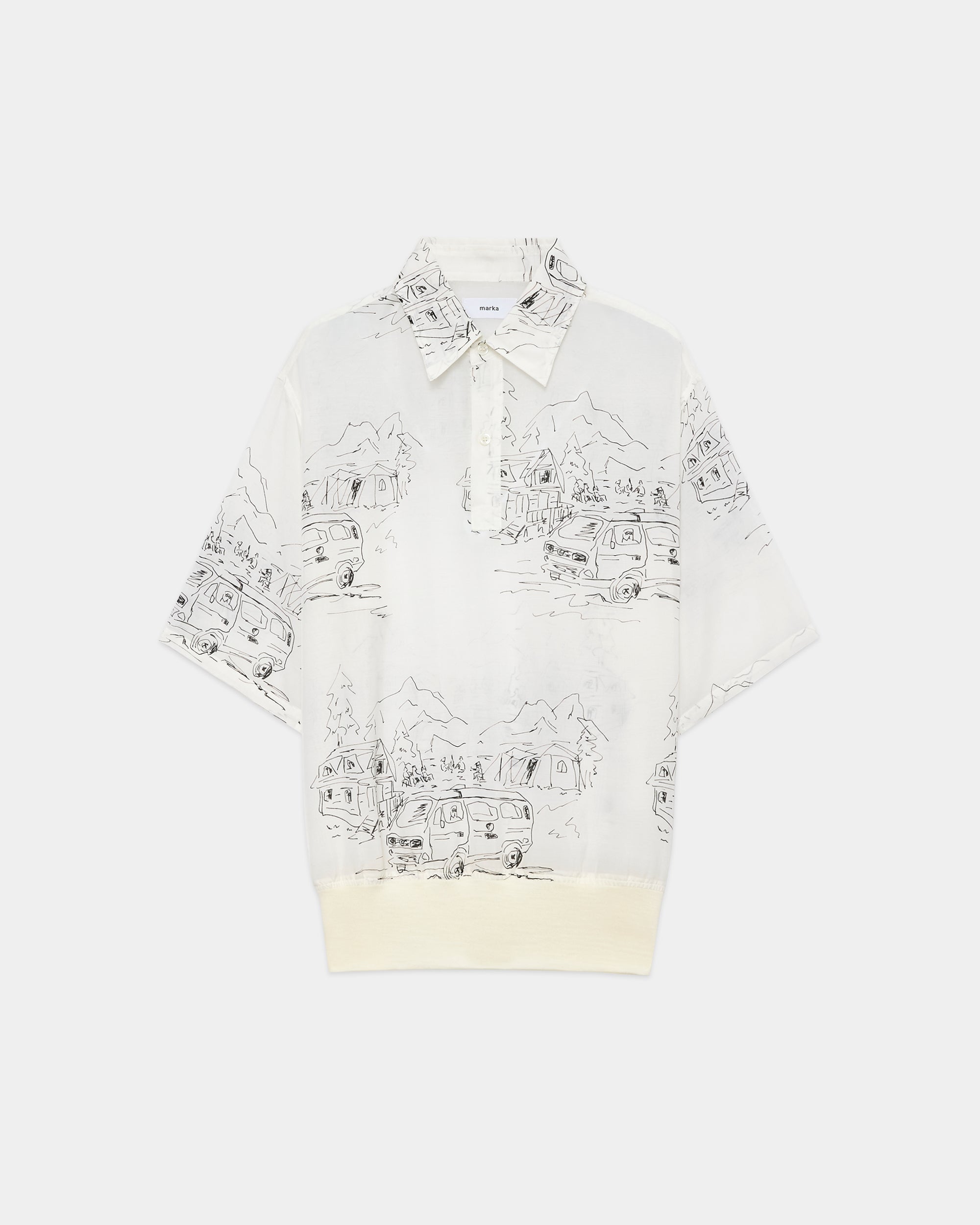 キュプラシルクローン / プルオーバーシャツ, White Vanagon