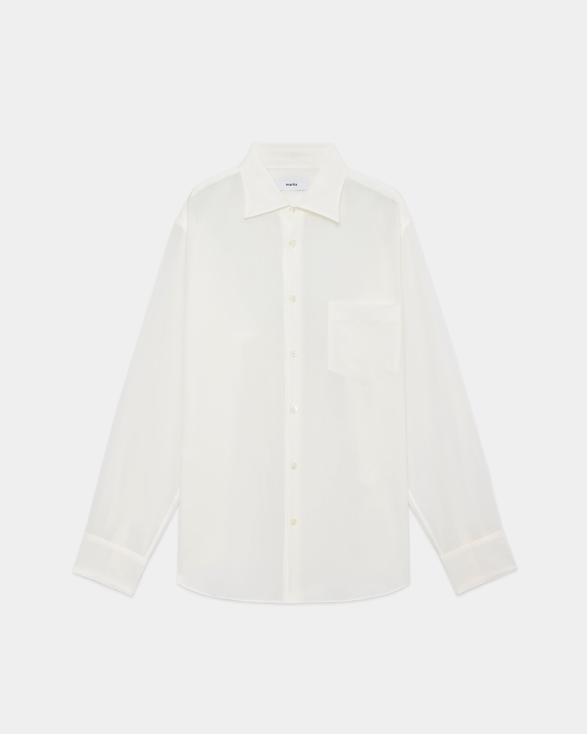 100/2オーガニックコットン強撚ローン / レギュラーカラーシャツ, White