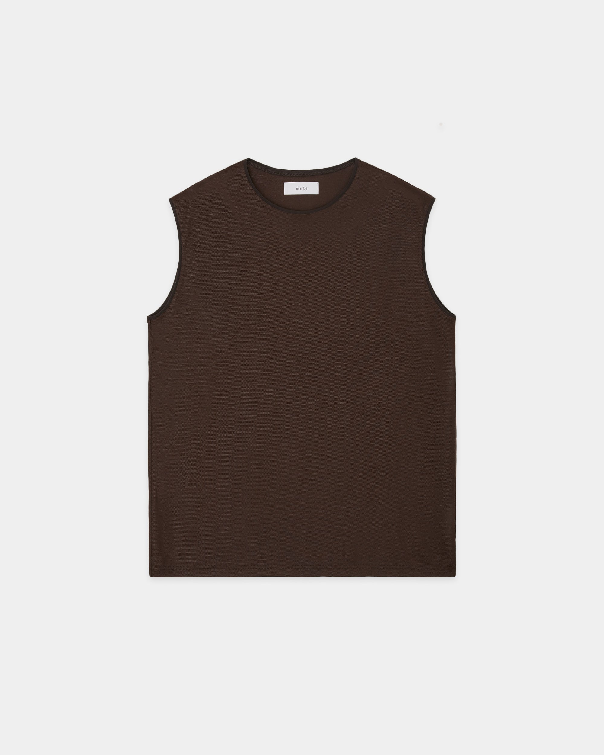 オーガニックコットンラミーカノコ / スリーブレスTee, Brown