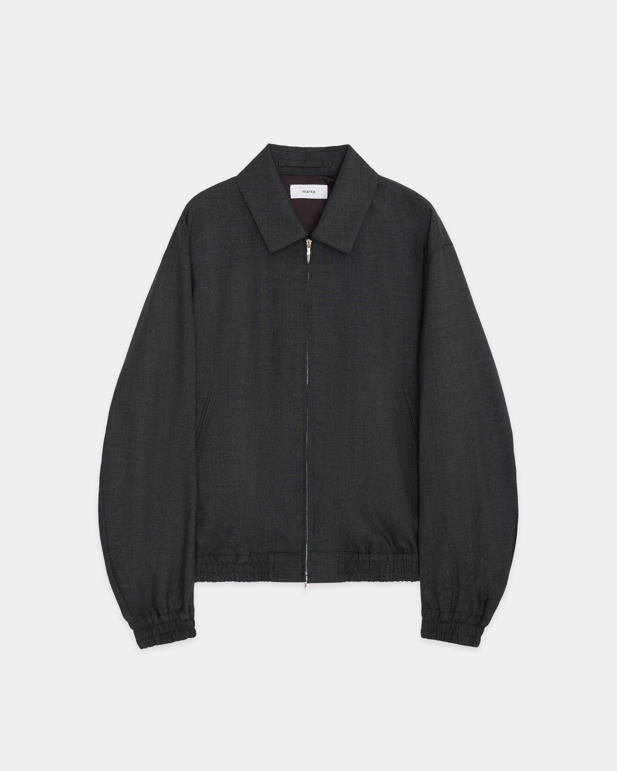 【PARKING Special Order】2/60 Wool Tropical Melange / Zip Blouson, Charcoal