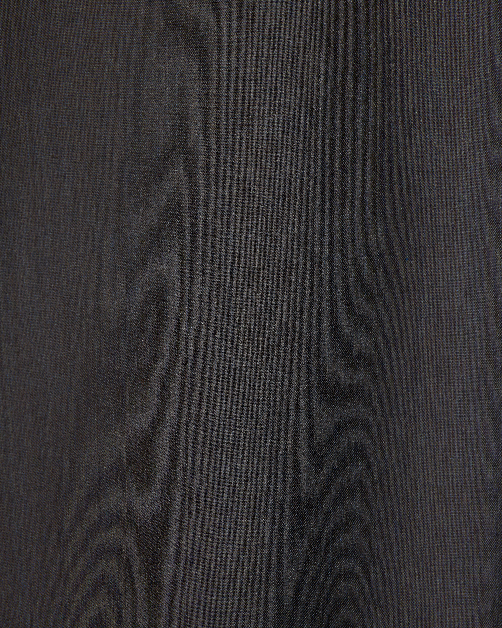 2/60 Wool Tropical Melange / Open Collar L/S Shirt With Hem Tab, Brown Gray