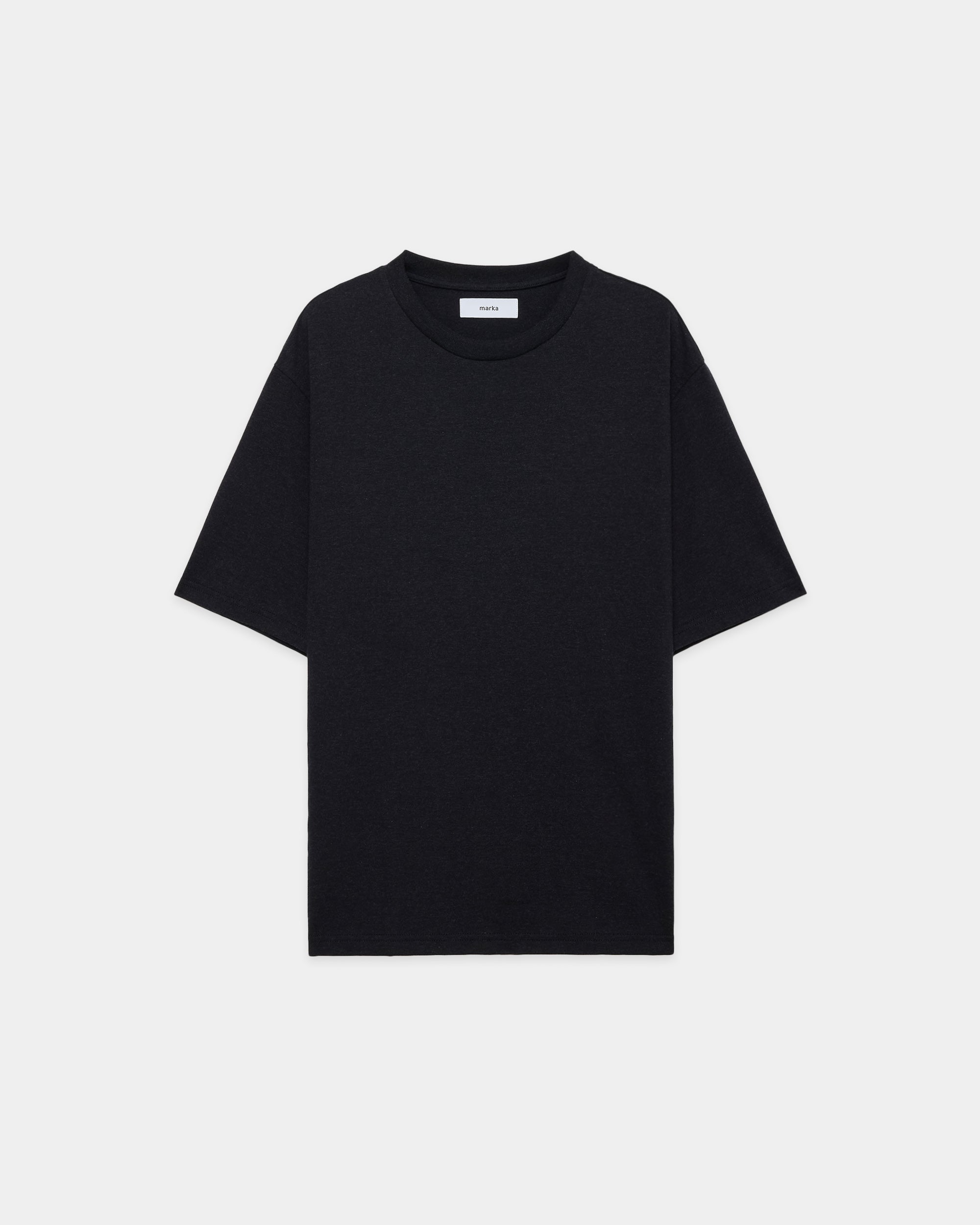 オーガニックコットン40/2天竺 / クルーネックS/S Tee, Heather Black