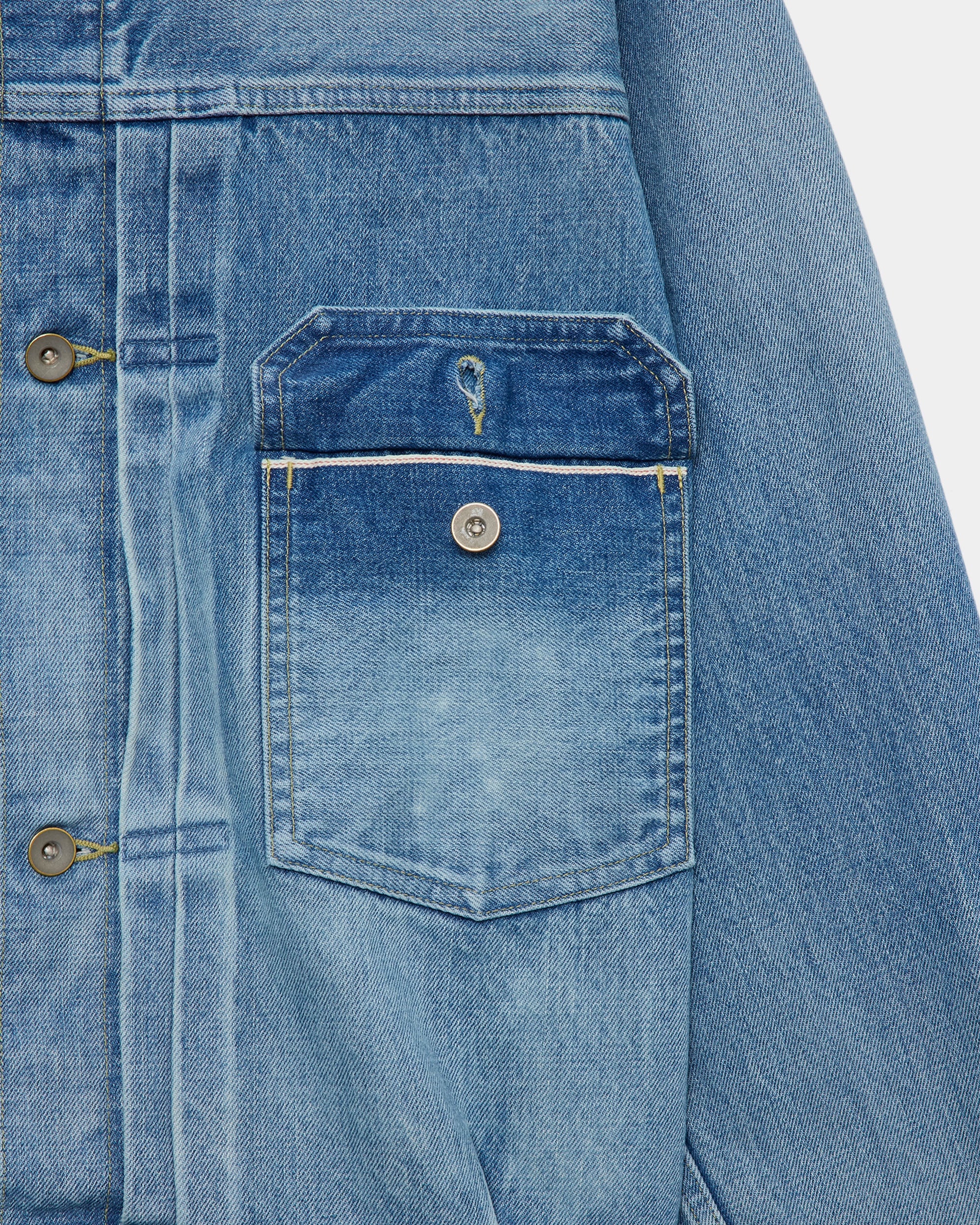 Organic Cotton 13.5oz Selvedge Denim / Type-1 Denim Jacket, Indigo V.W