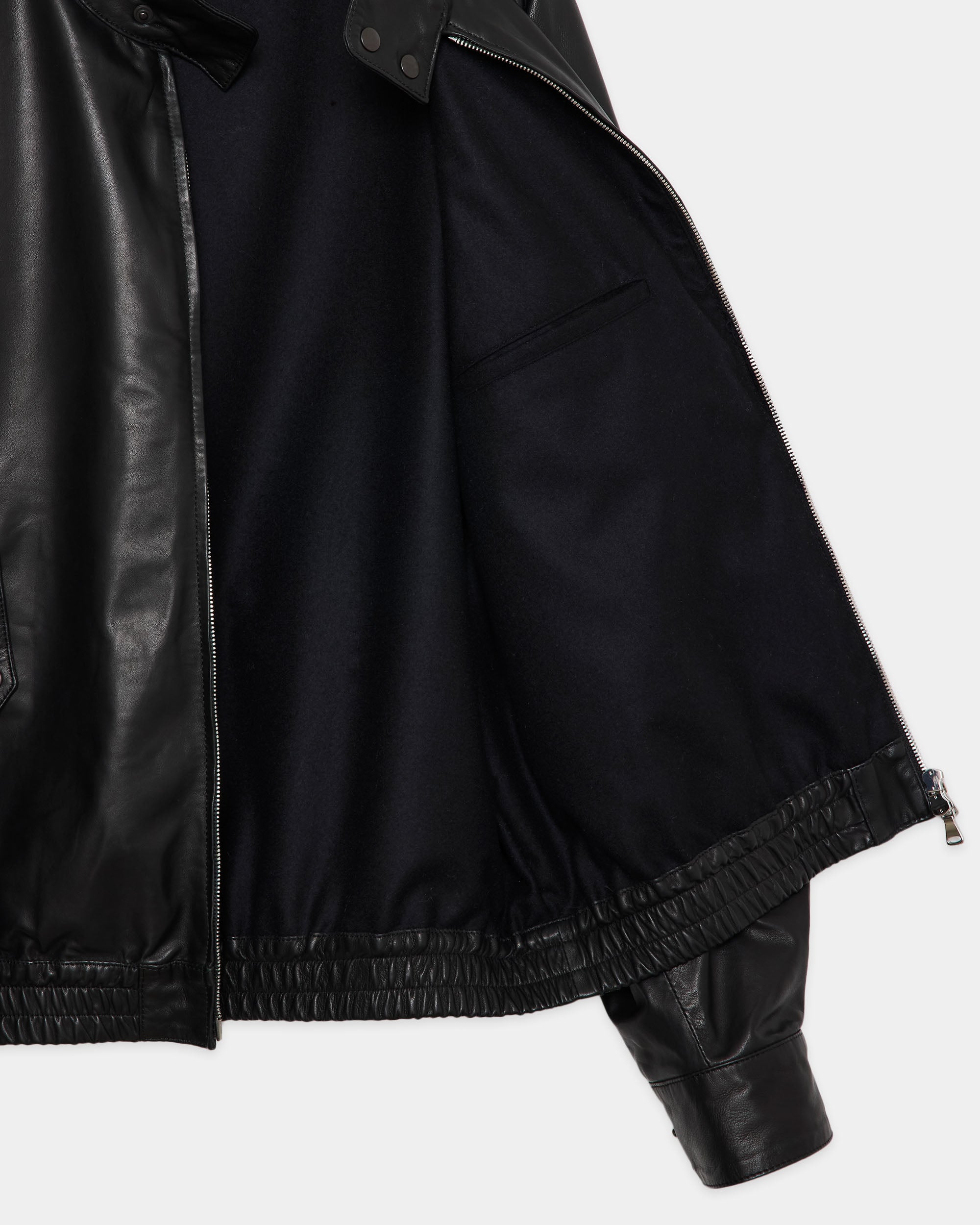 Glazed Sheepskin / Dog Ear Jacket, Black