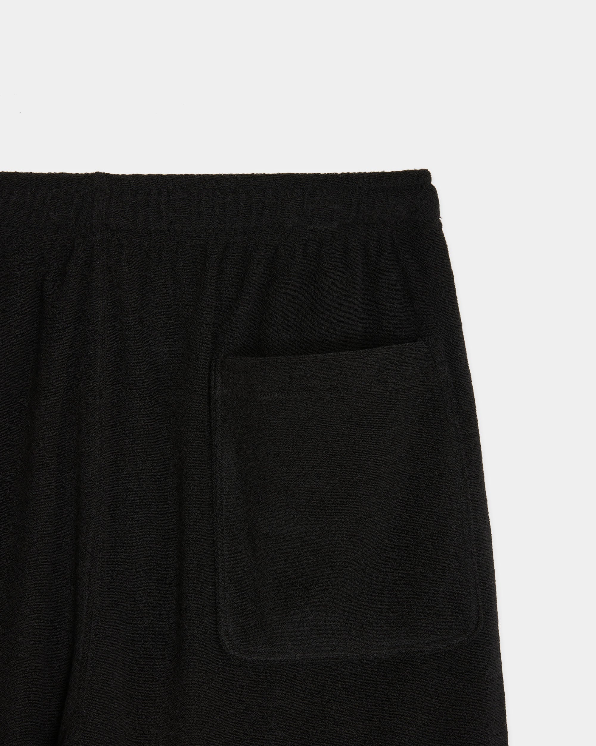 Super 140s Washable Wool Pile Knit / Wide Cylinder Fit Easy Pants, Black