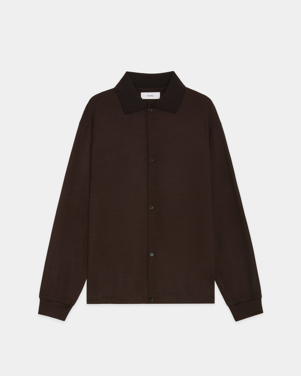 スーパー100s ウォッシャブルウール天竺 / シャツカーディガン, Dark Brown