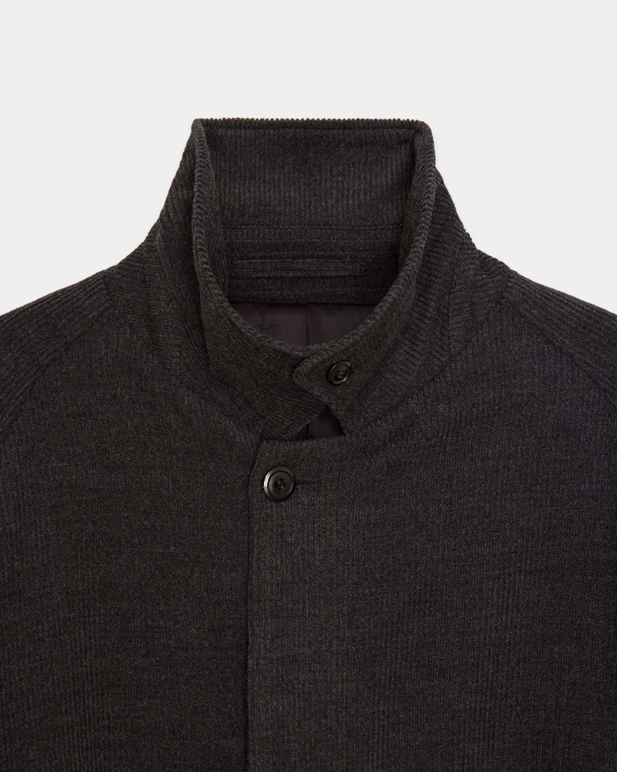 Super 120s Wool Corduroy / Raglan Sleeves Coat, Top Gray