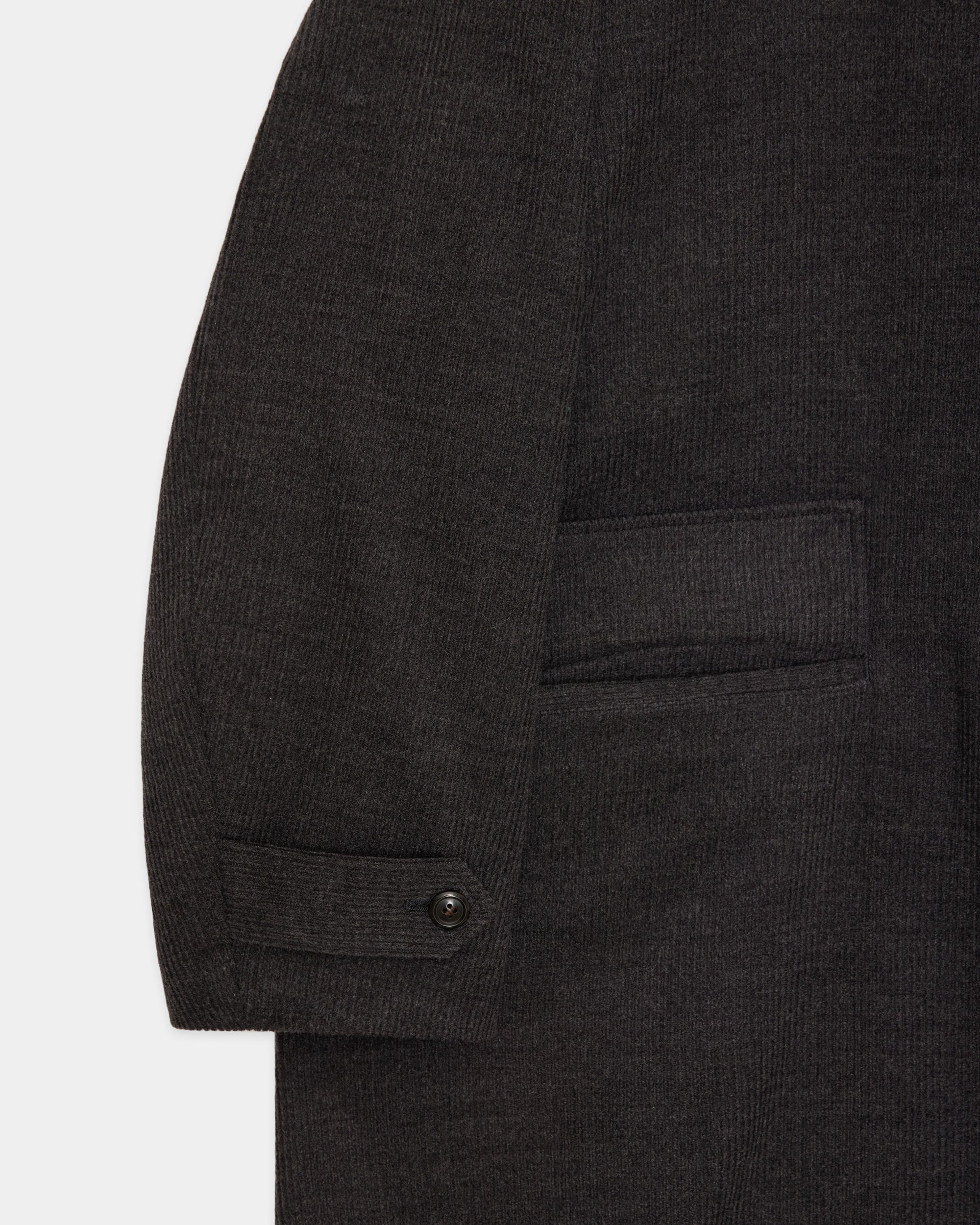 Super 120s Wool Corduroy / Raglan Sleeves Coat, Top Gray
