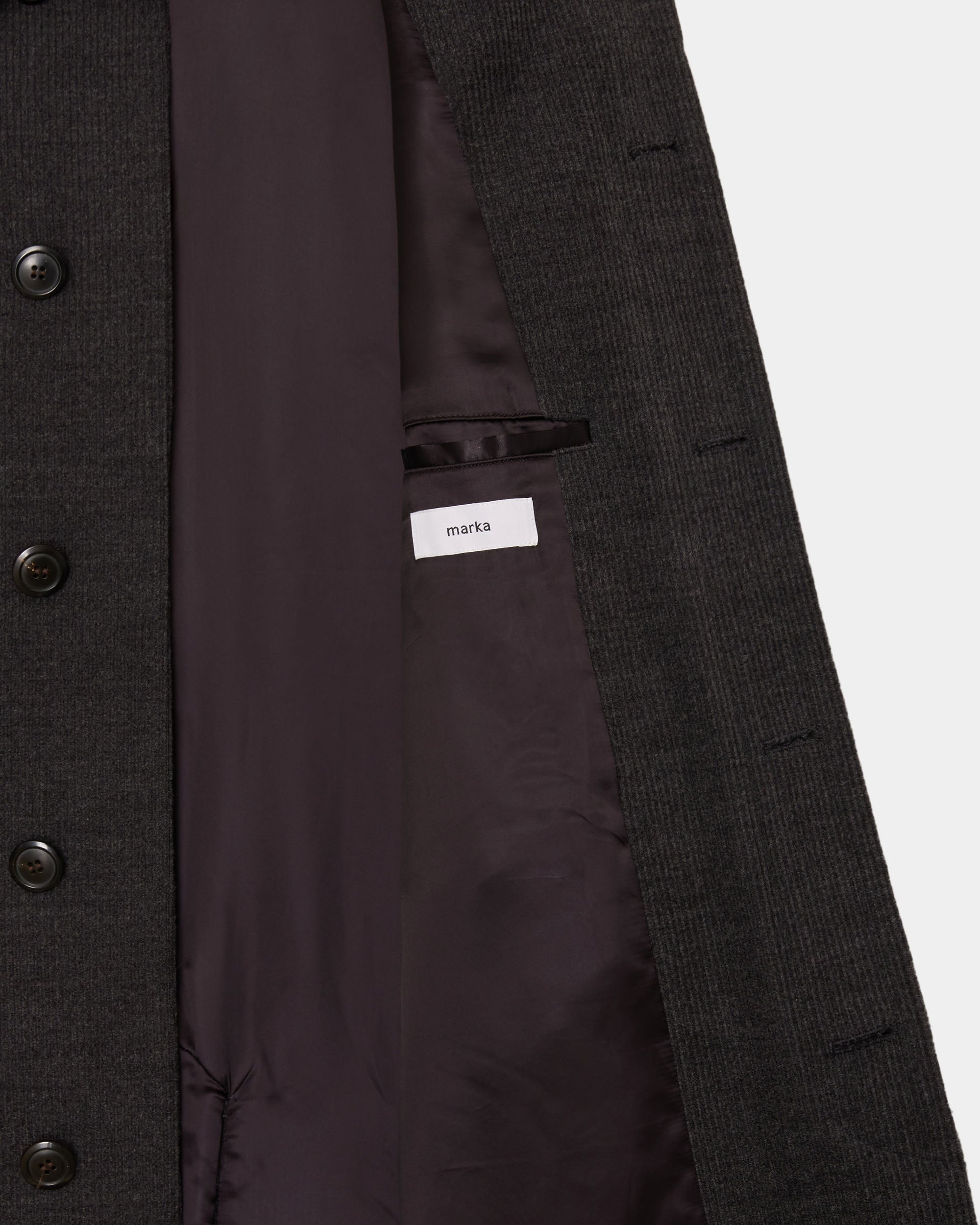 Super 120s Wool Corduroy / Raglan Sleeves Coat, Top Gray