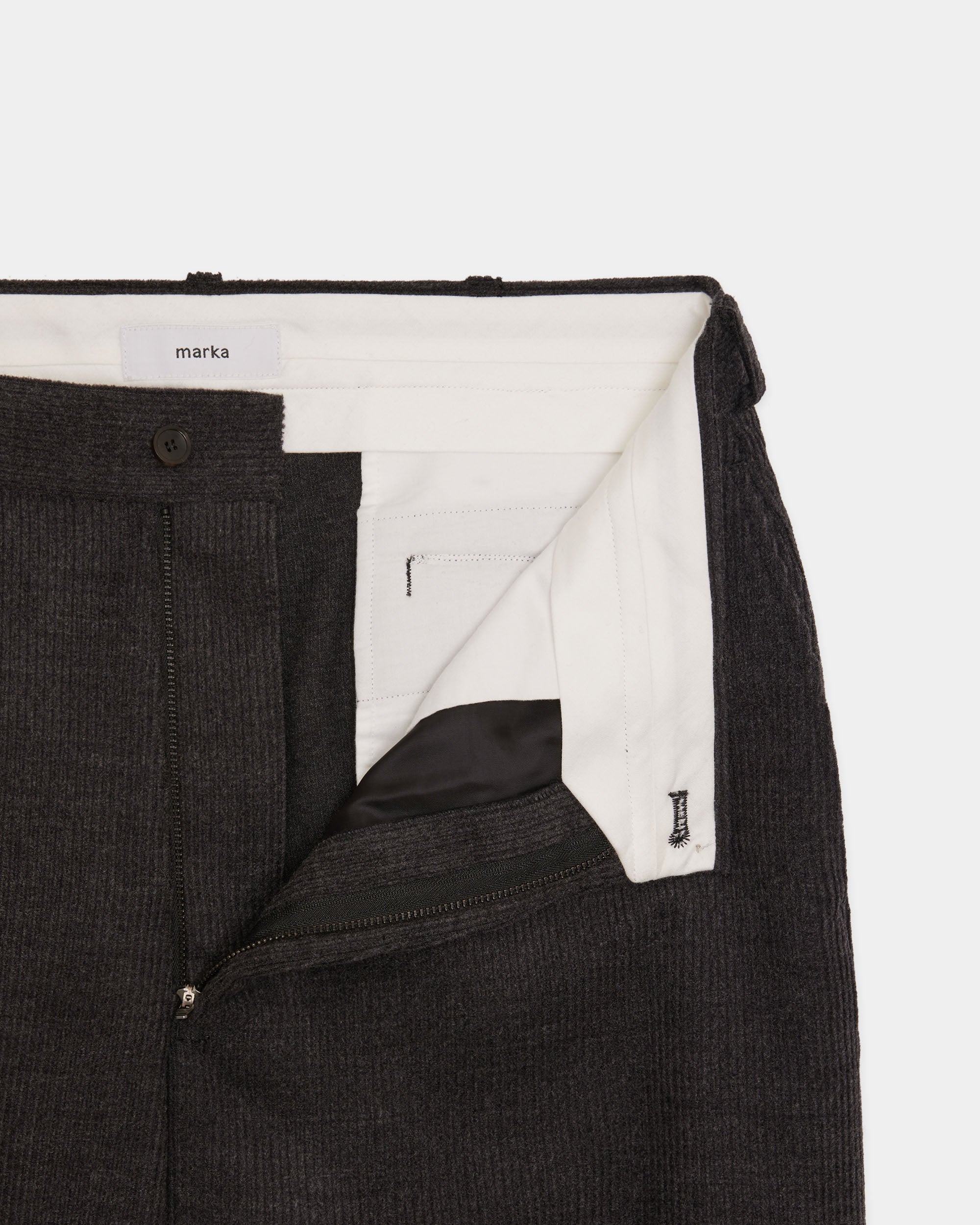 Super 120s Wool Corduroy / USMC Slacks, Top Gray