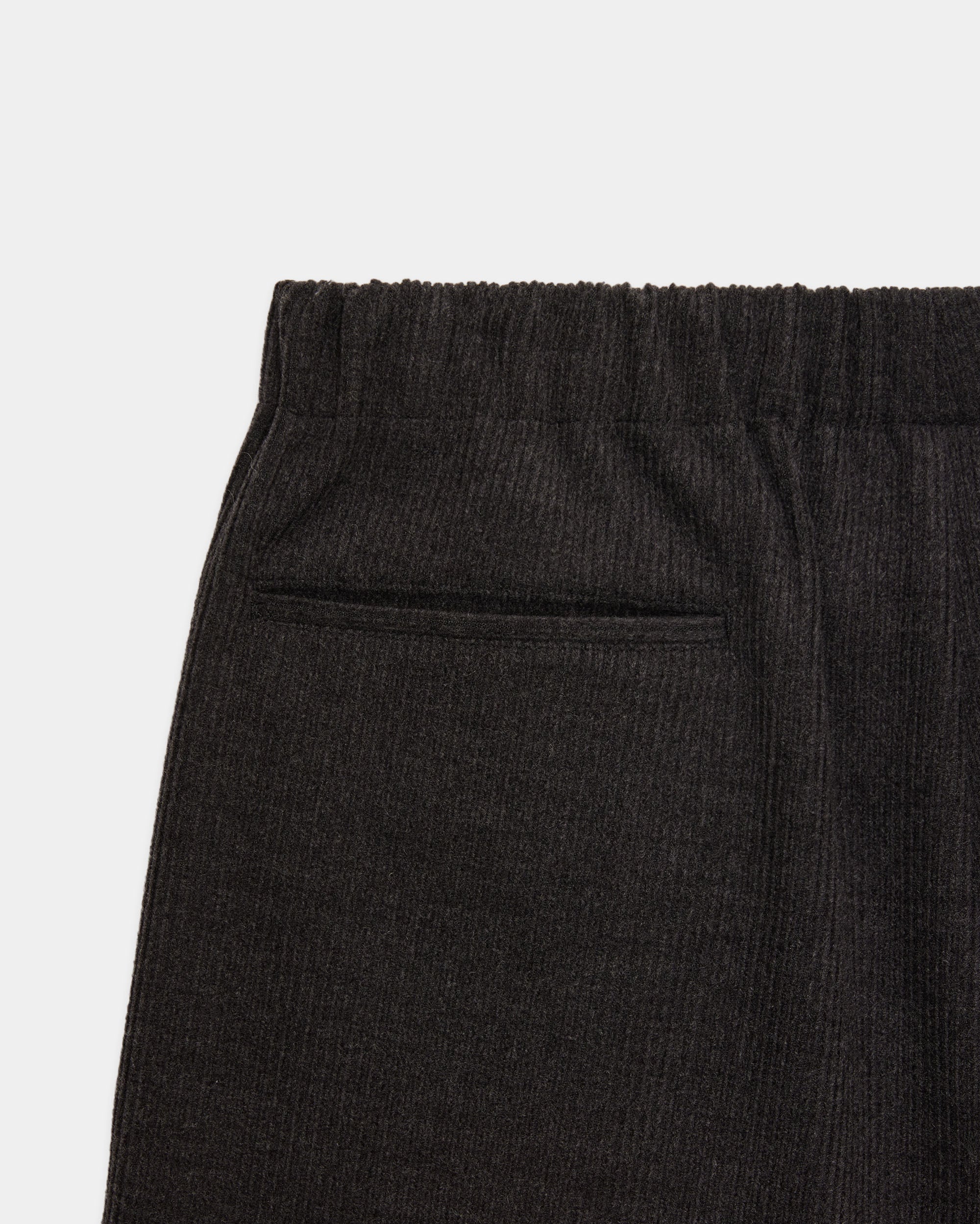 Super 120s Wool Corduroy / Wide Cylinder Fit Easy Pants, Top Gray