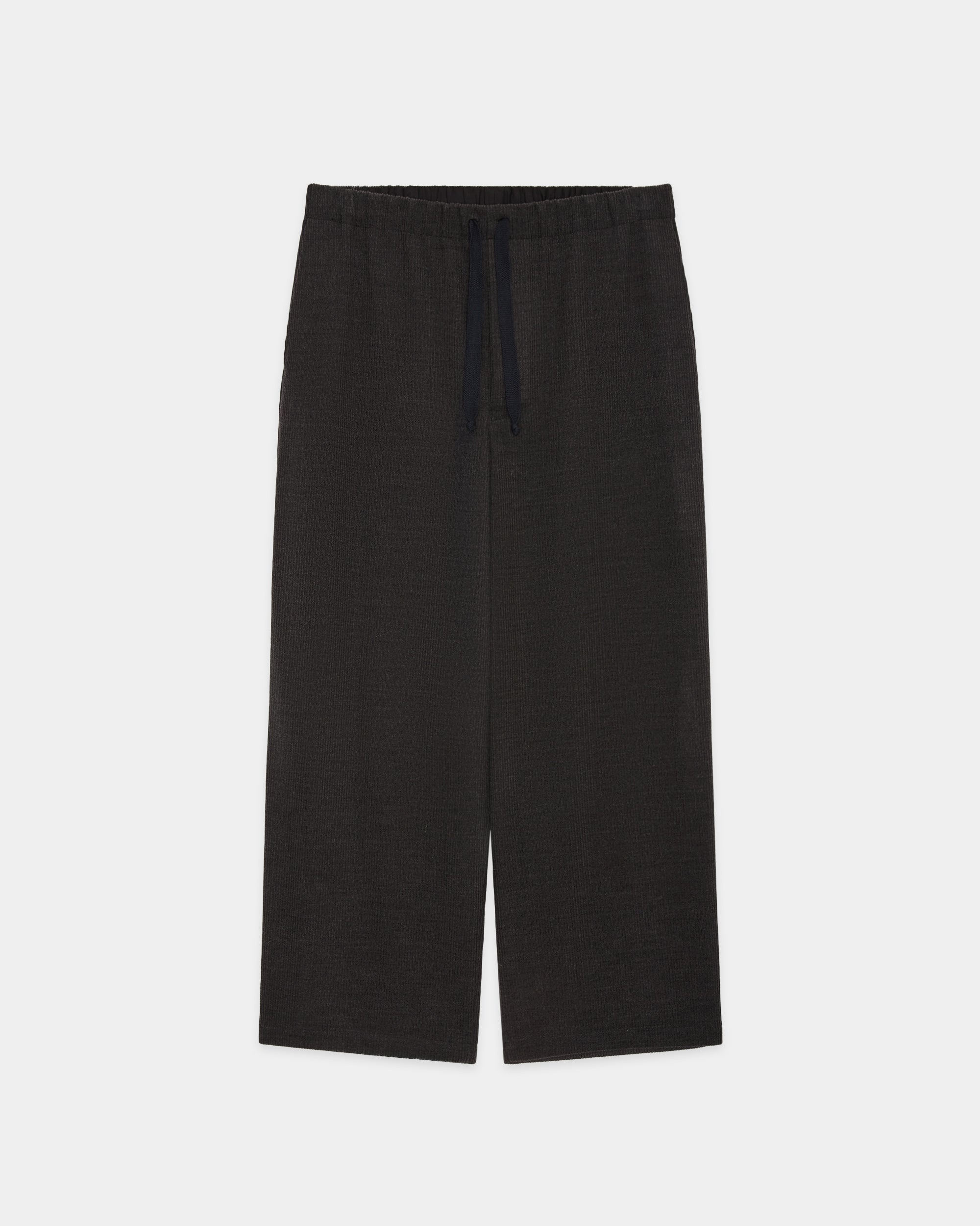 Super 120s Wool Corduroy / Wide Cylinder Fit Easy Pants, Top Gray