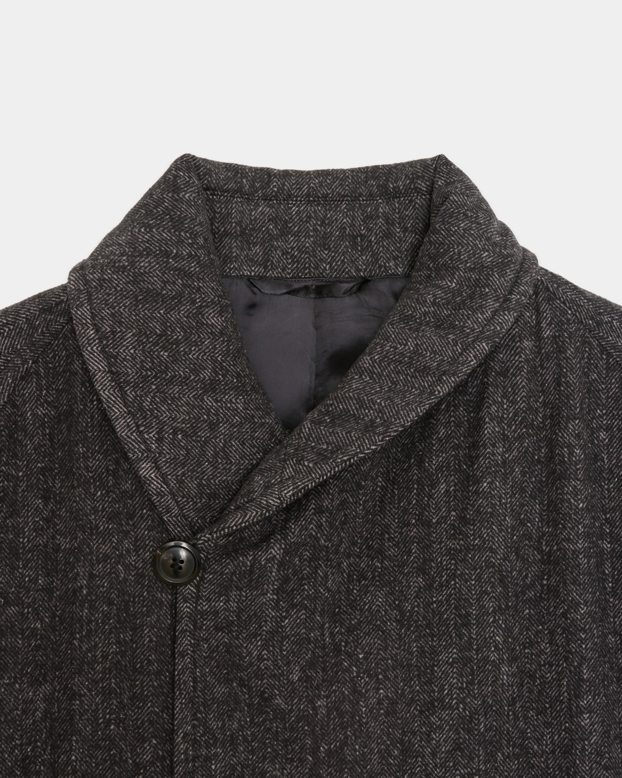 ヘビーシルクフランネル /  ショールカラーコート, Herringbone