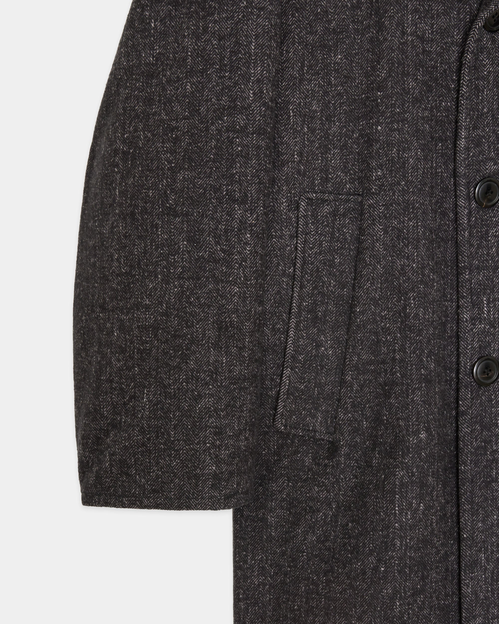 ヘビーシルクフランネル /  ショールカラーコート, Herringbone