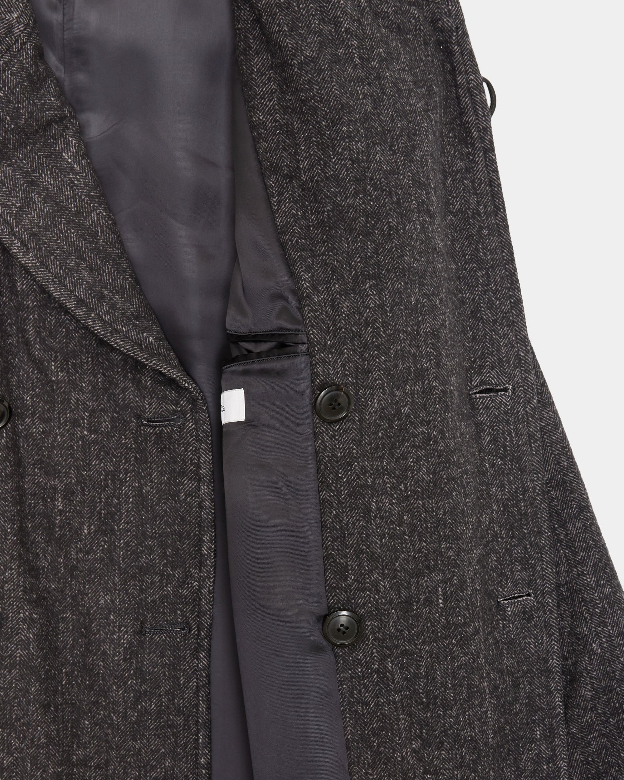 ヘビーシルクフランネル /  ショールカラーコート, Herringbone