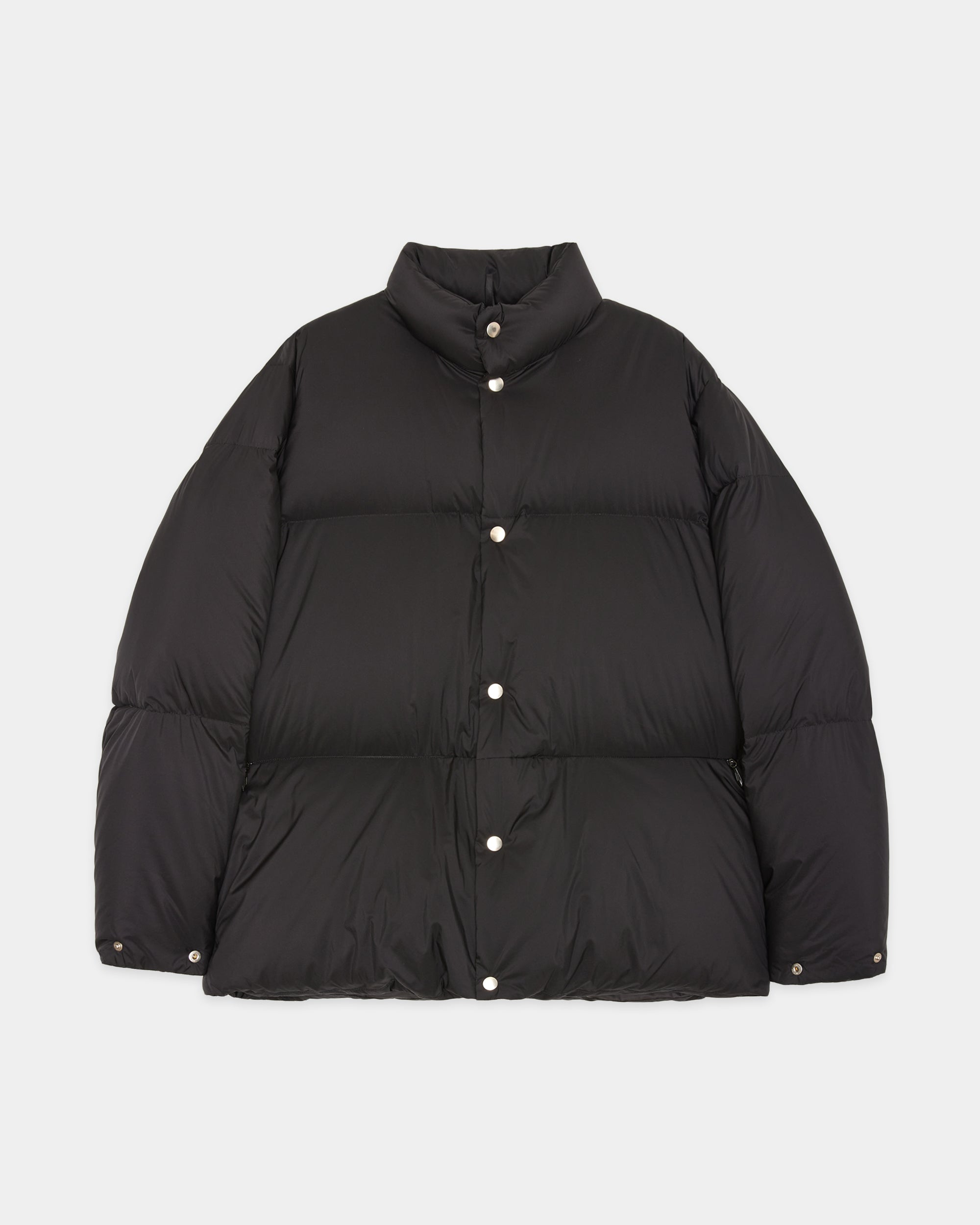 Recycled Nylon Mini Ripstop / Down Jacket, Black