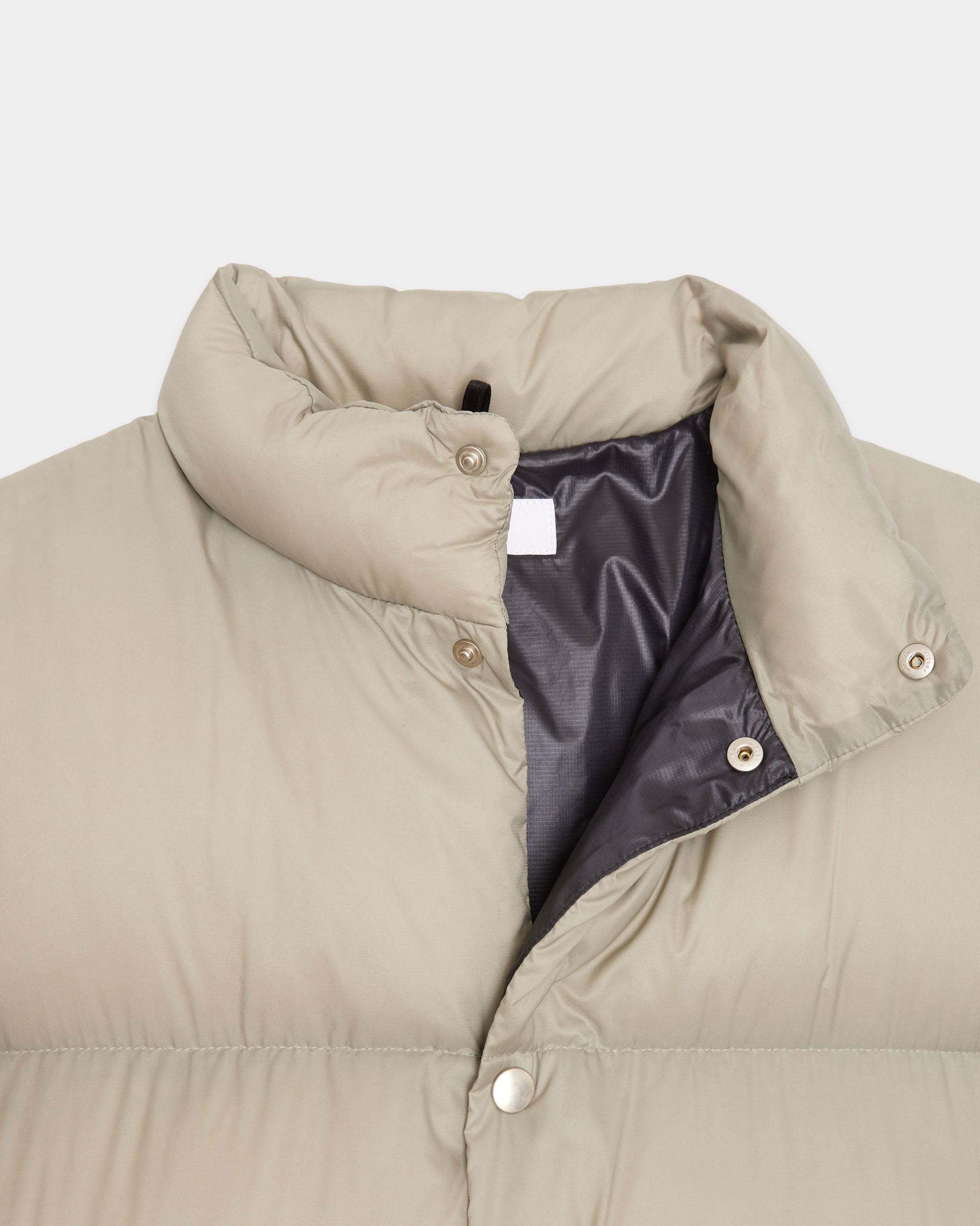 Recycled Nylon Mini Ripstop / Down Jacket, Light Gray