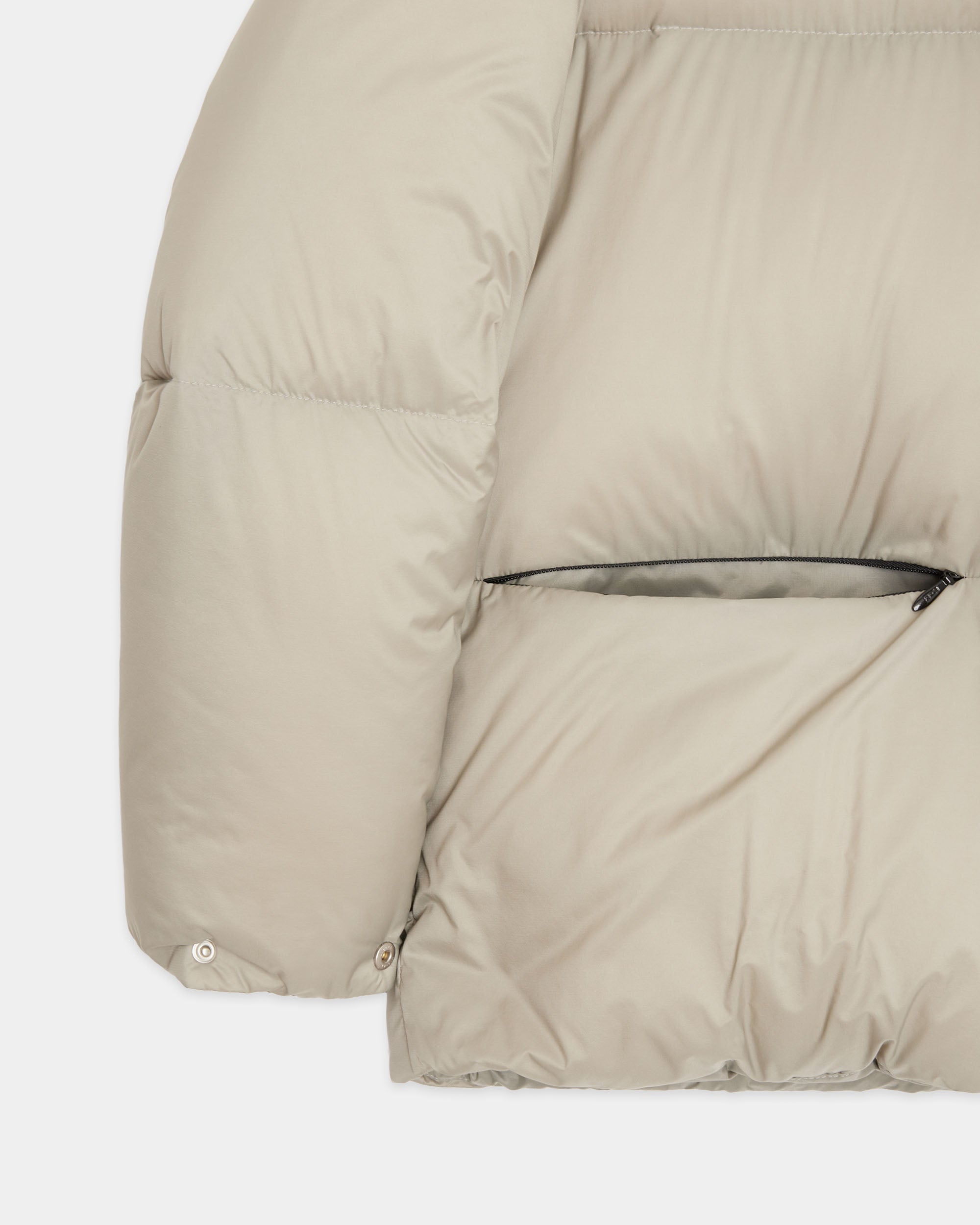 Recycled Nylon Mini Ripstop / Down Jacket, Light Gray