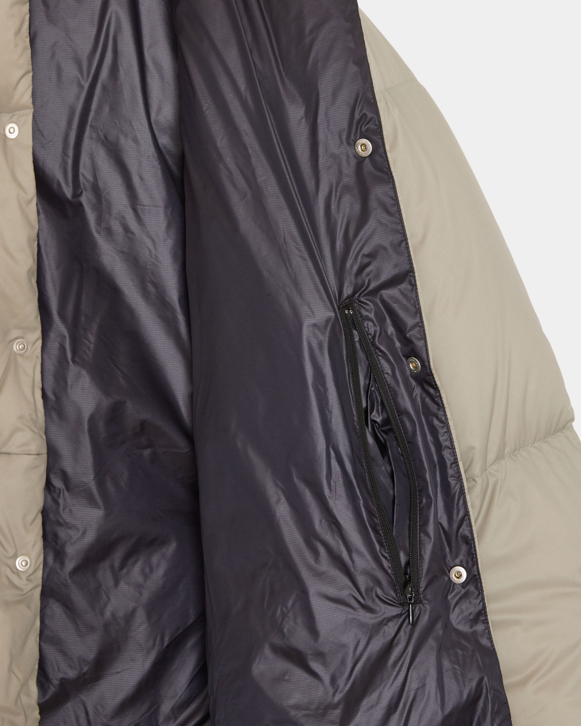 Recycled Nylon Mini Ripstop / Down Jacket, Light Gray