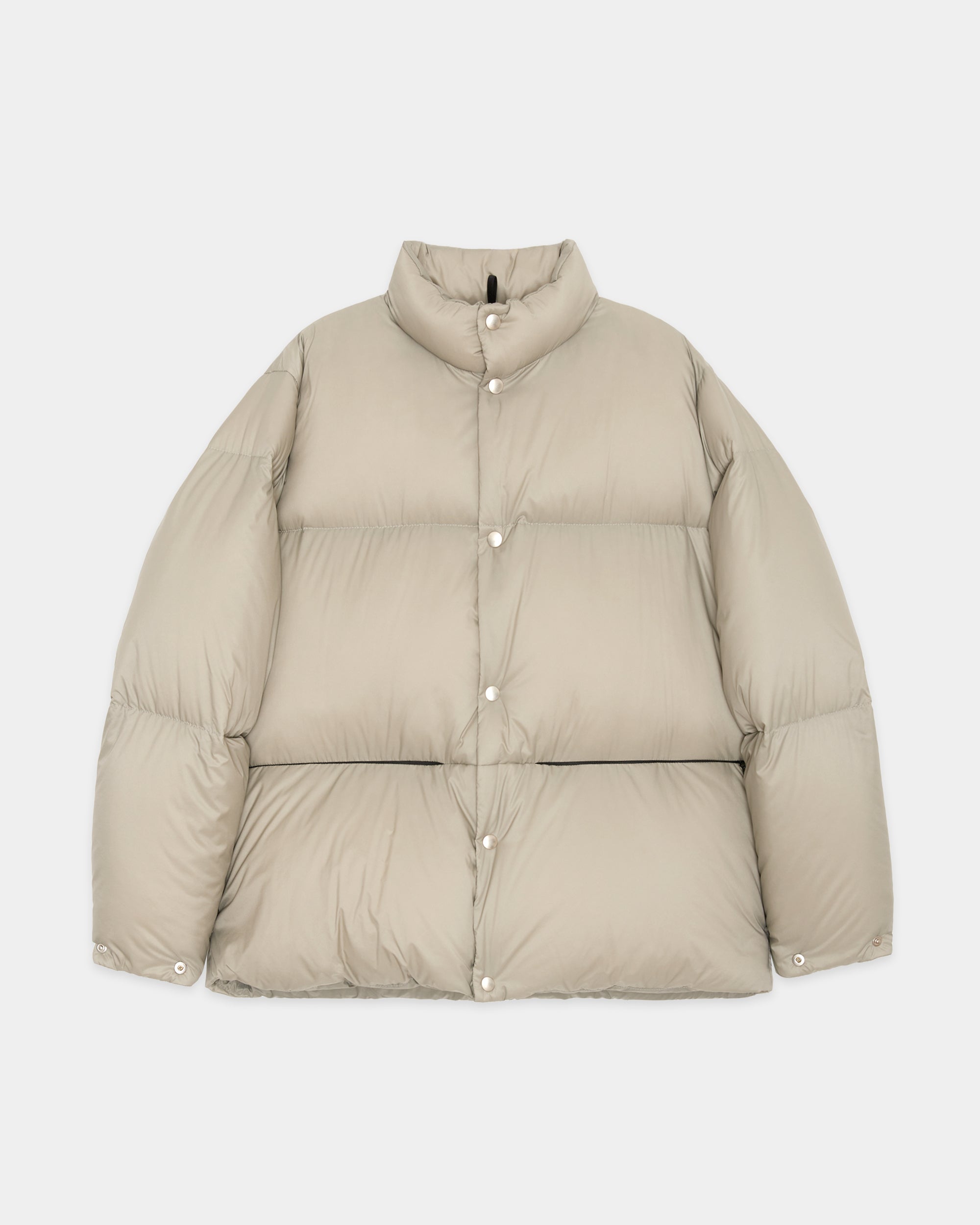 Recycled Nylon Mini Ripstop / Down Jacket, Light Gray