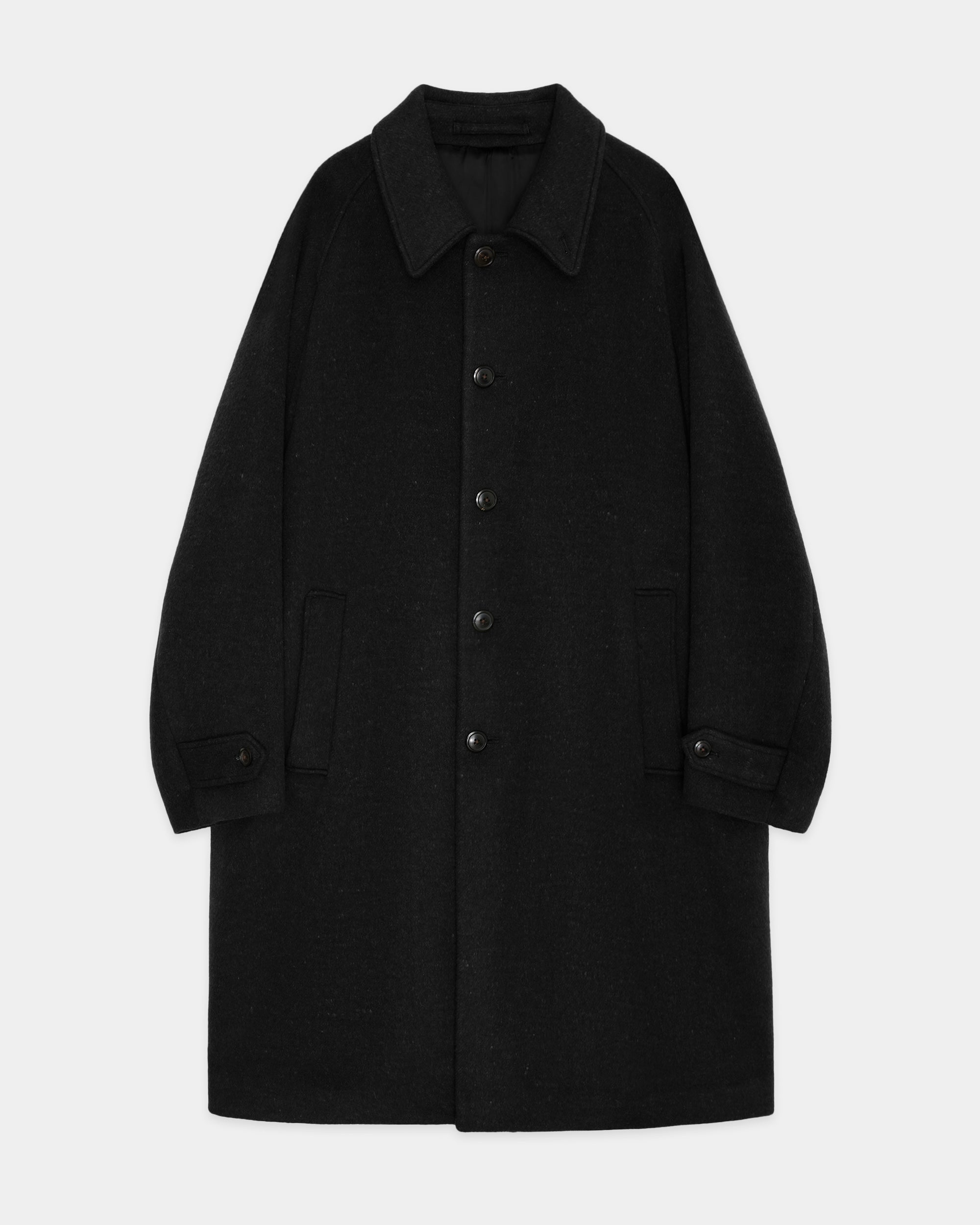 ウールシルクダブルクロス / ウォークアラウンドオーバーコート, Black