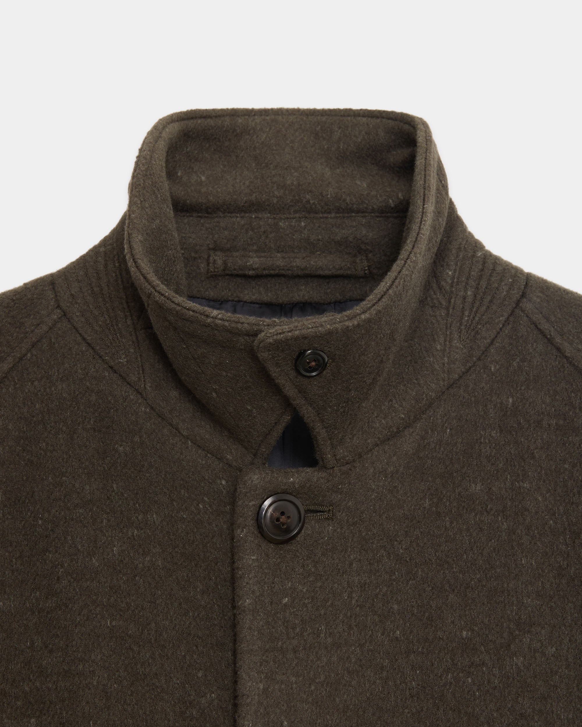 ウールシルクダブルクロス / ウォークアラウンドオーバーコート, Top Olive