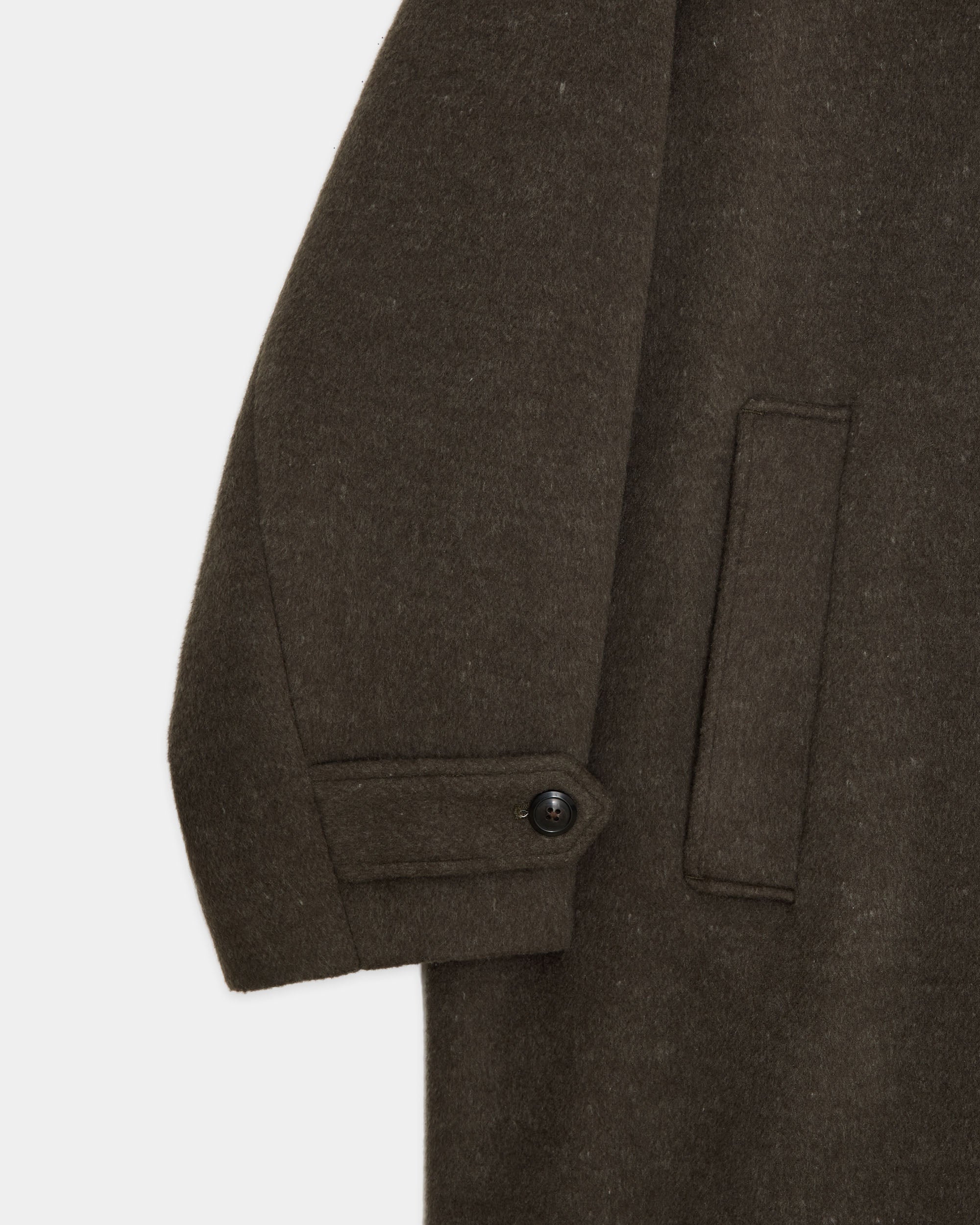 ウールシルクダブルクロス / ウォークアラウンドオーバーコート, Top Olive