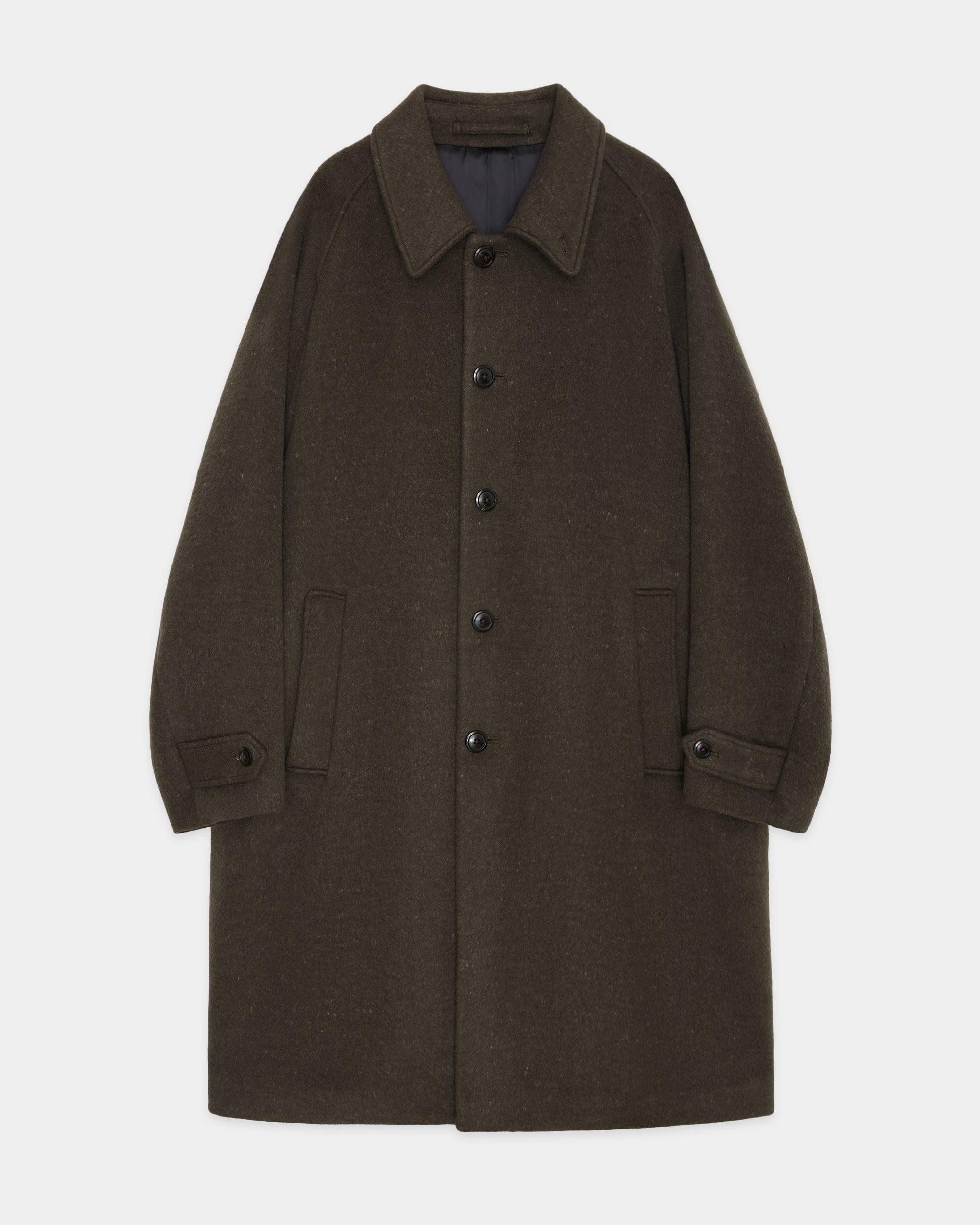 ウールシルクダブルクロス / ウォークアラウンドオーバーコート, Top Olive