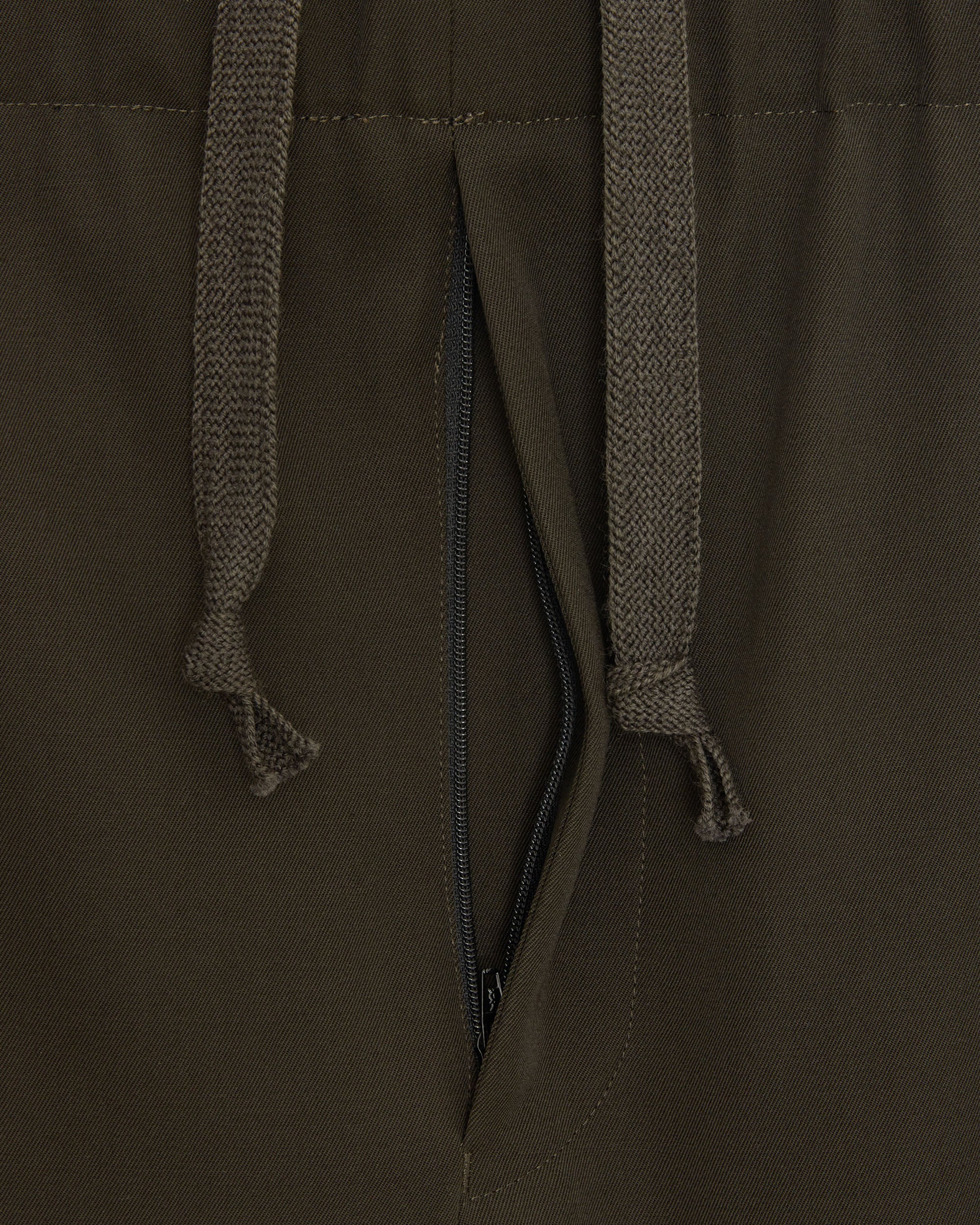 Wool Gabardine Washer Tumbler / Wide Cylinder Fit Easy Pants, Dark Olive