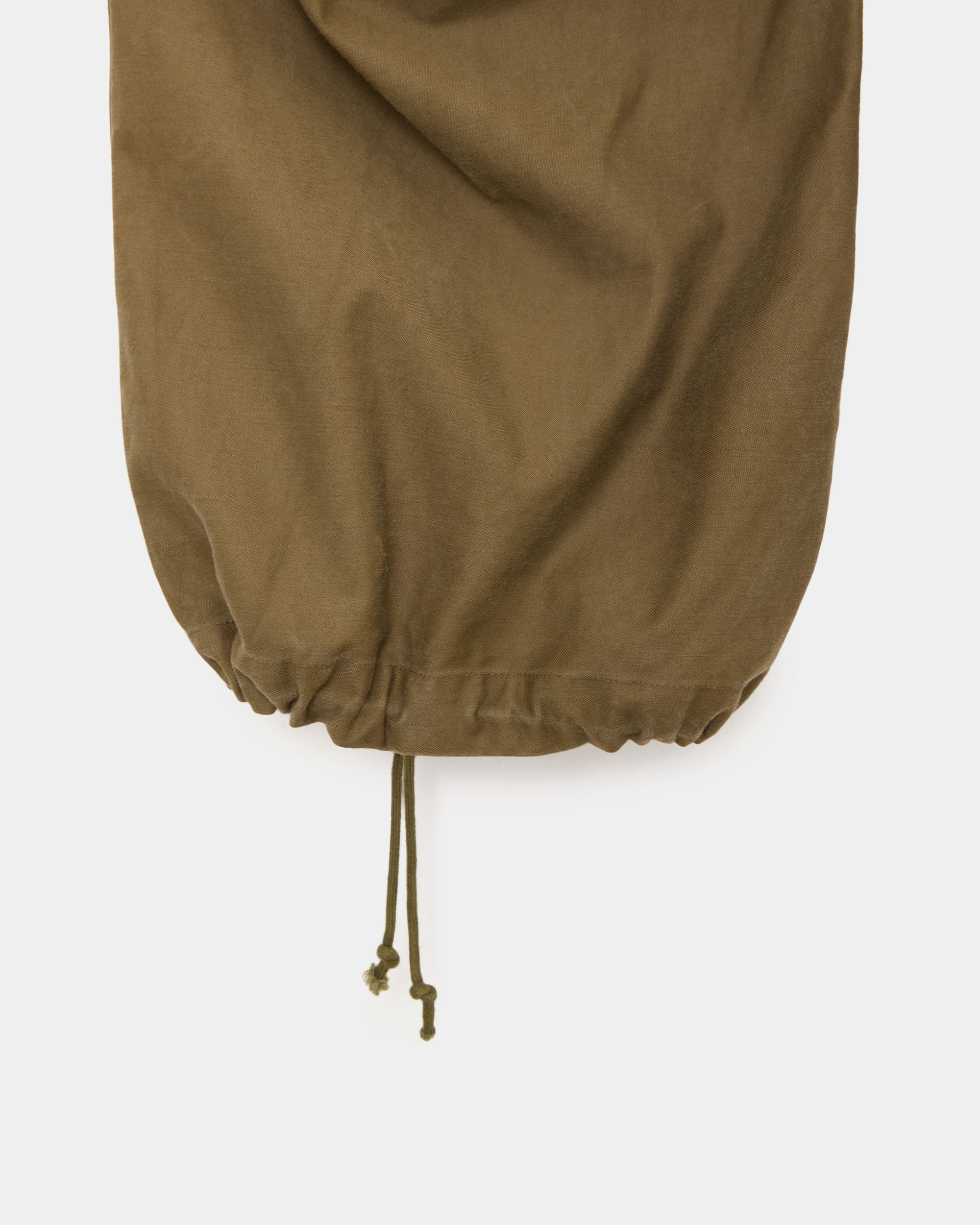 Organic Cotton Back Satin / Wide Over Pants, Olive