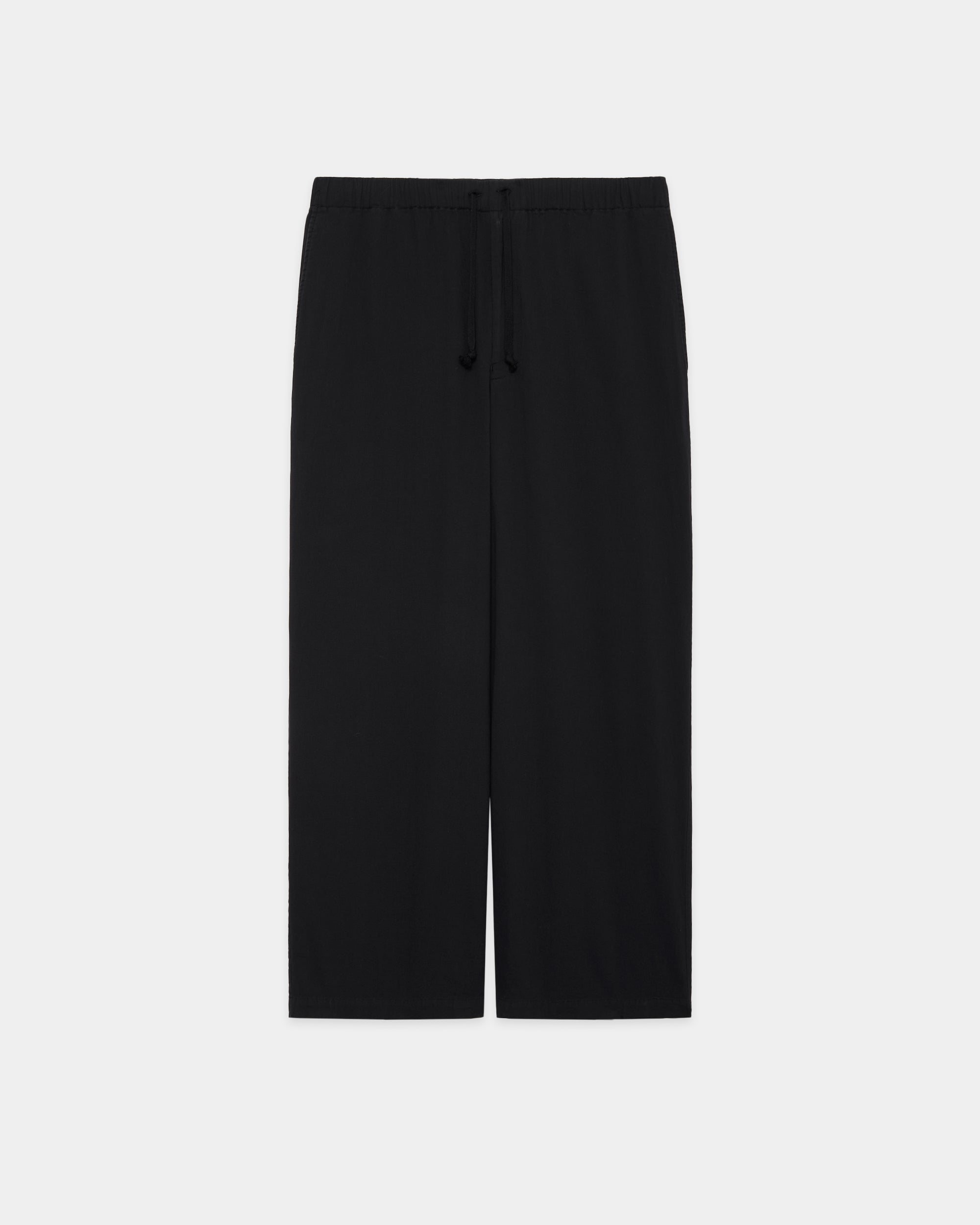 【PARKING別注】リネンオーガニックコットンシルクライトモールスキン / ワイドシリンダーフィットイージーパンツ, Black