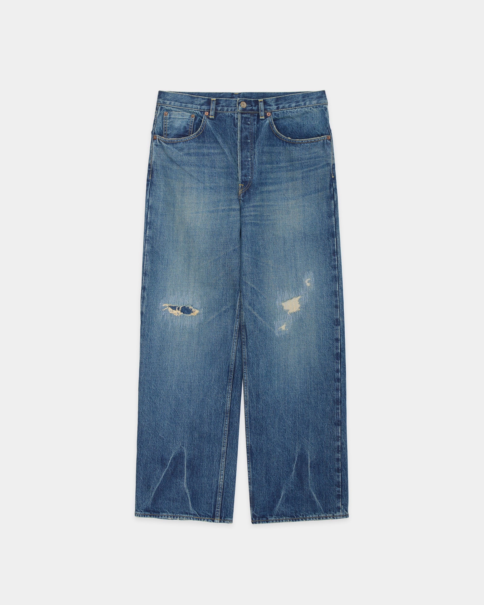 【PARKING別注】オーガニックコットン13.5ozセルビッジデニム / シリンダーフィットジーンズ, Indigo D&R