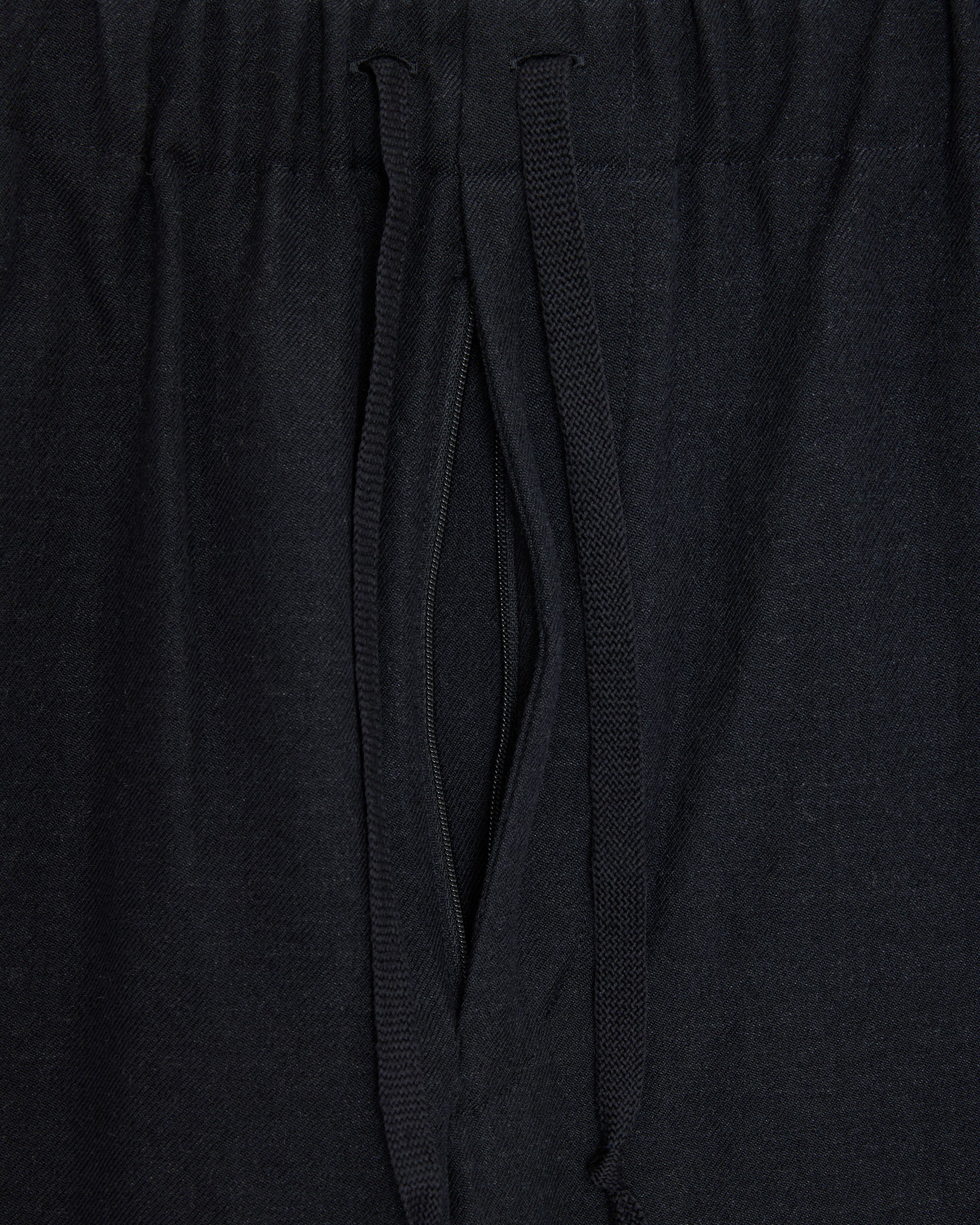 【PARKING Exclusive】Tumbled Wool Serge / Wide Cylinder Fit Easy Pants, Chambray Black