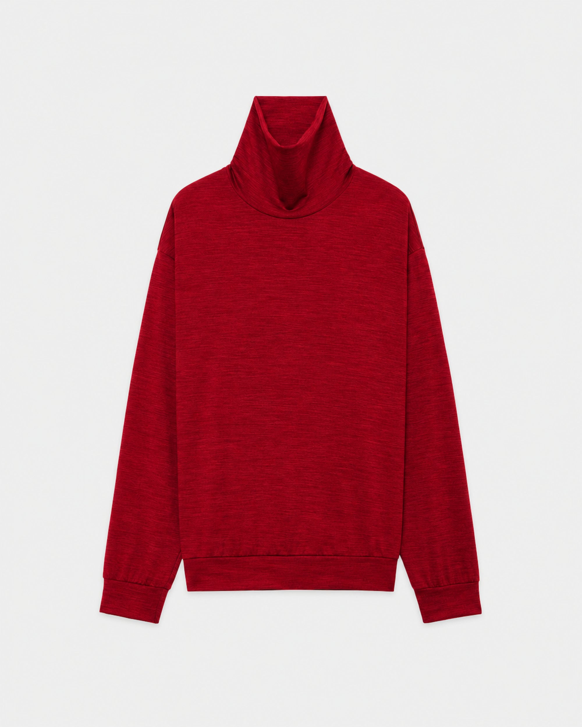 【PARKING別注】スーパー100s ウォッシャブルウール天竺 / タートルネック, Red