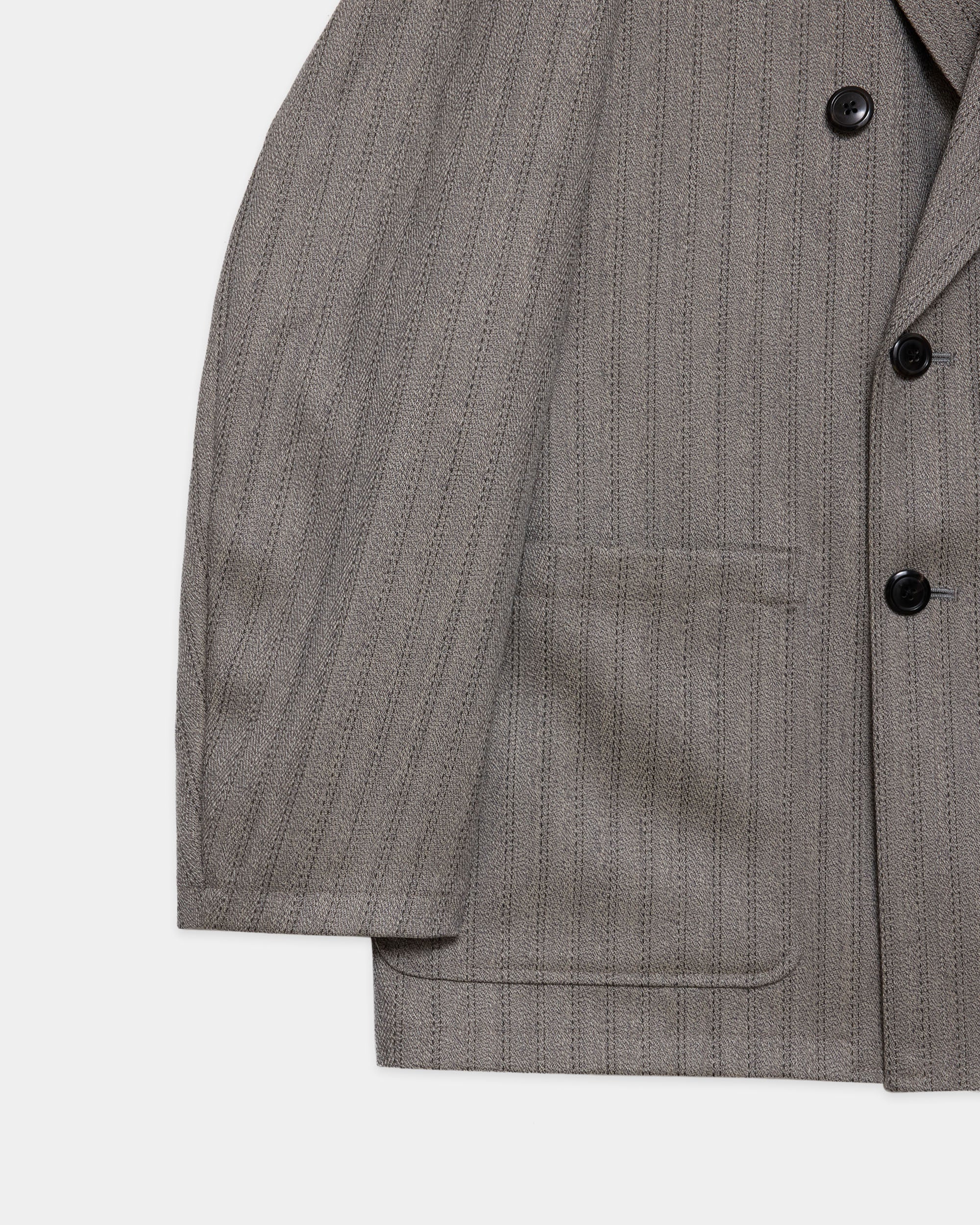 【PARKING Exclusive】Organic Wool Twisted Melange Herringbone / Relaxed Fit W.B Jacket, Graige