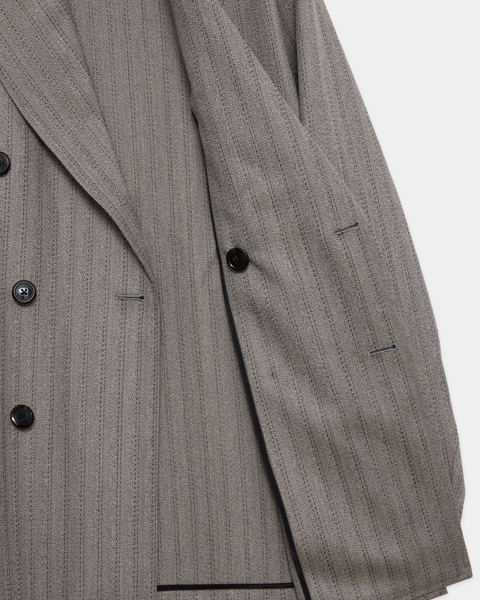 【PARKING Exclusive】Organic Wool Twisted Melange Herringbone / Relaxed Fit W.B Jacket, Graige