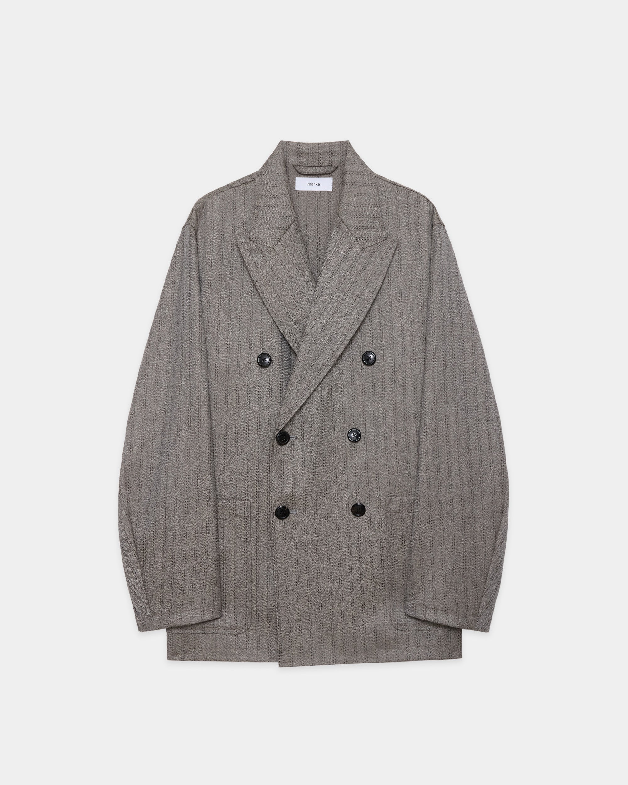 【PARKING Exclusive】Organic Wool Twisted Melange Herringbone / Relaxed Fit W.B Jacket, Graige