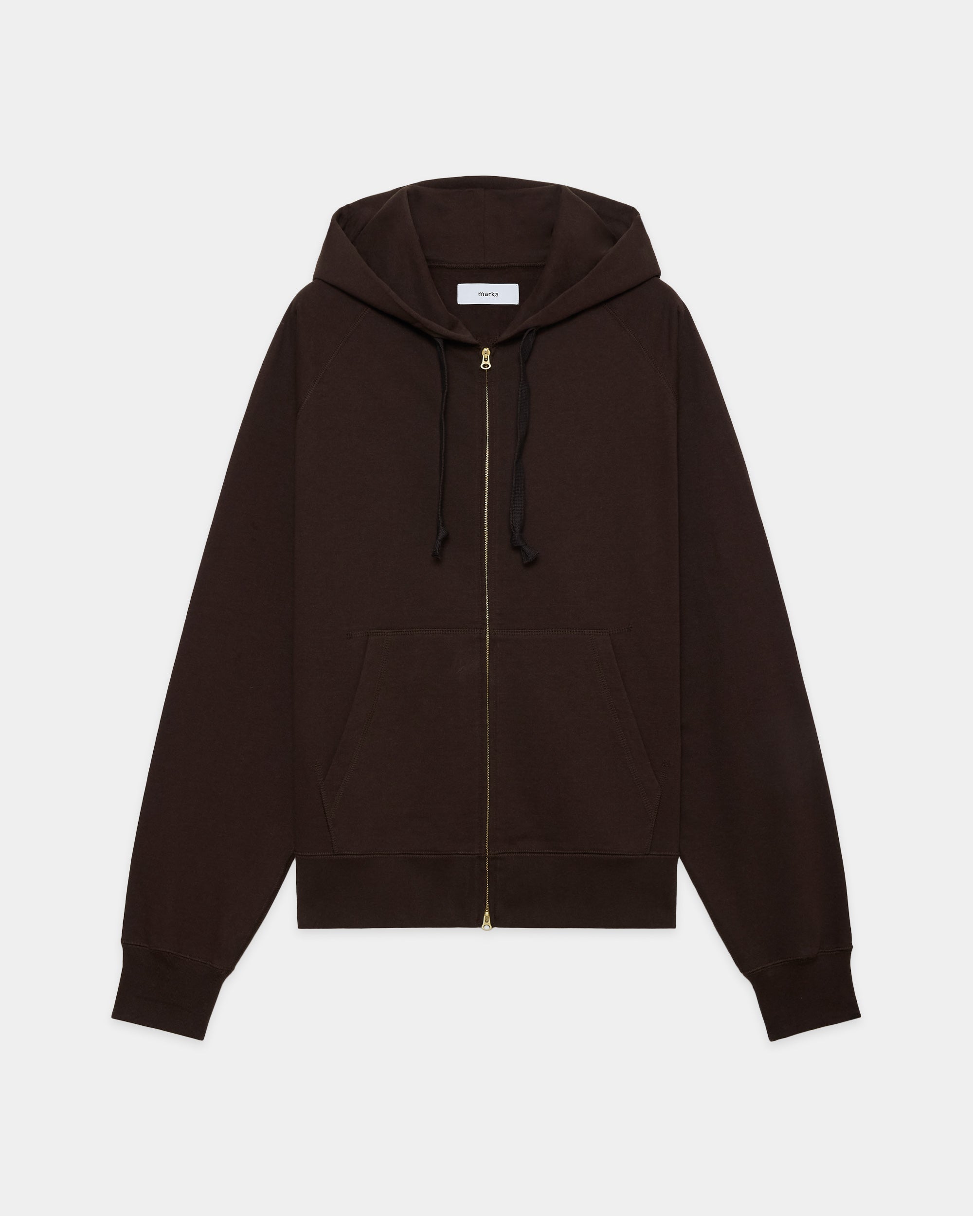 【PARKING Exclusive】Organic Cotton Open-End Yarn Inlay Brushed / Zip Parka, Brown