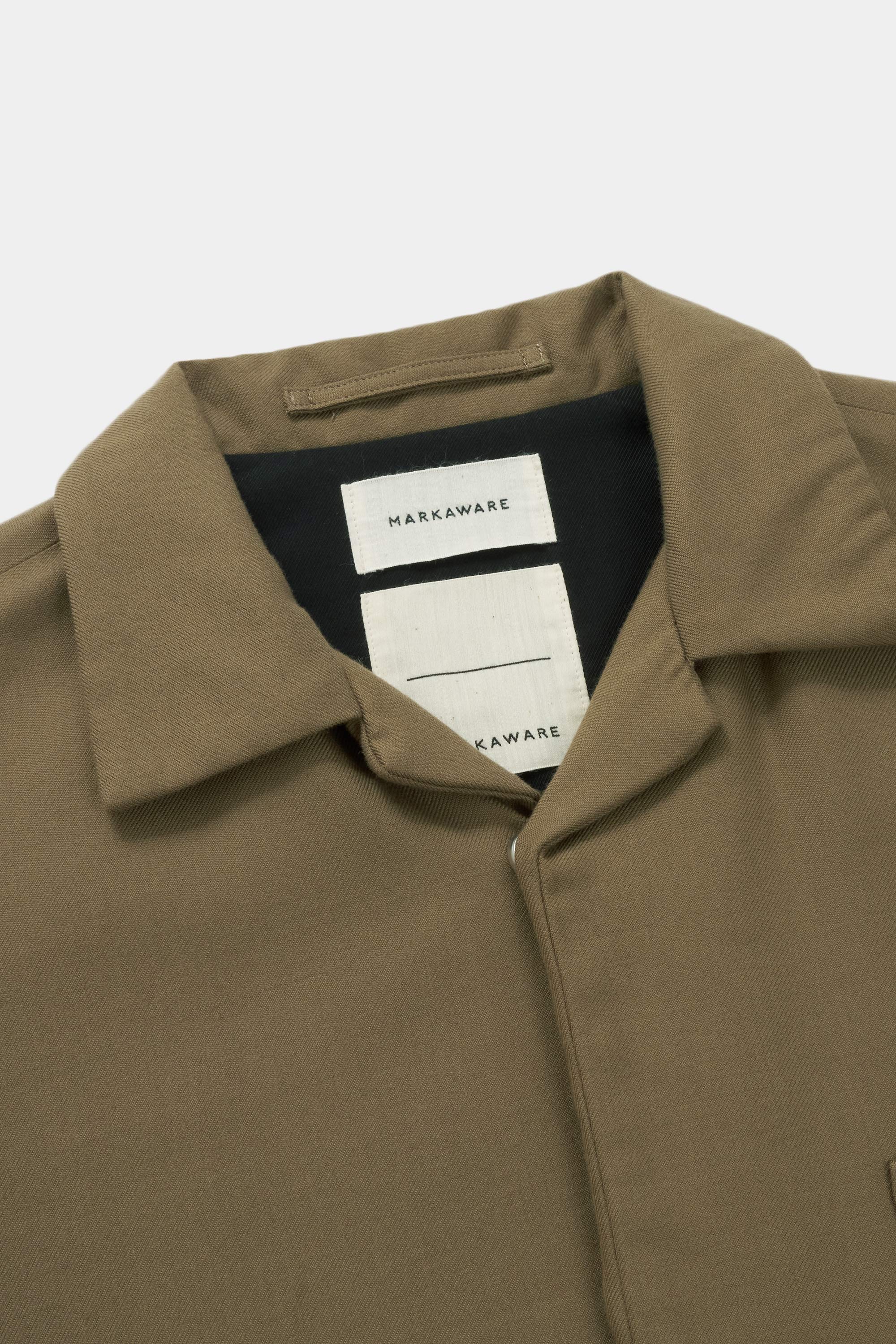 Organic Cotton X Organic Wool Twill Puffed Shirts Jacket, Khaki