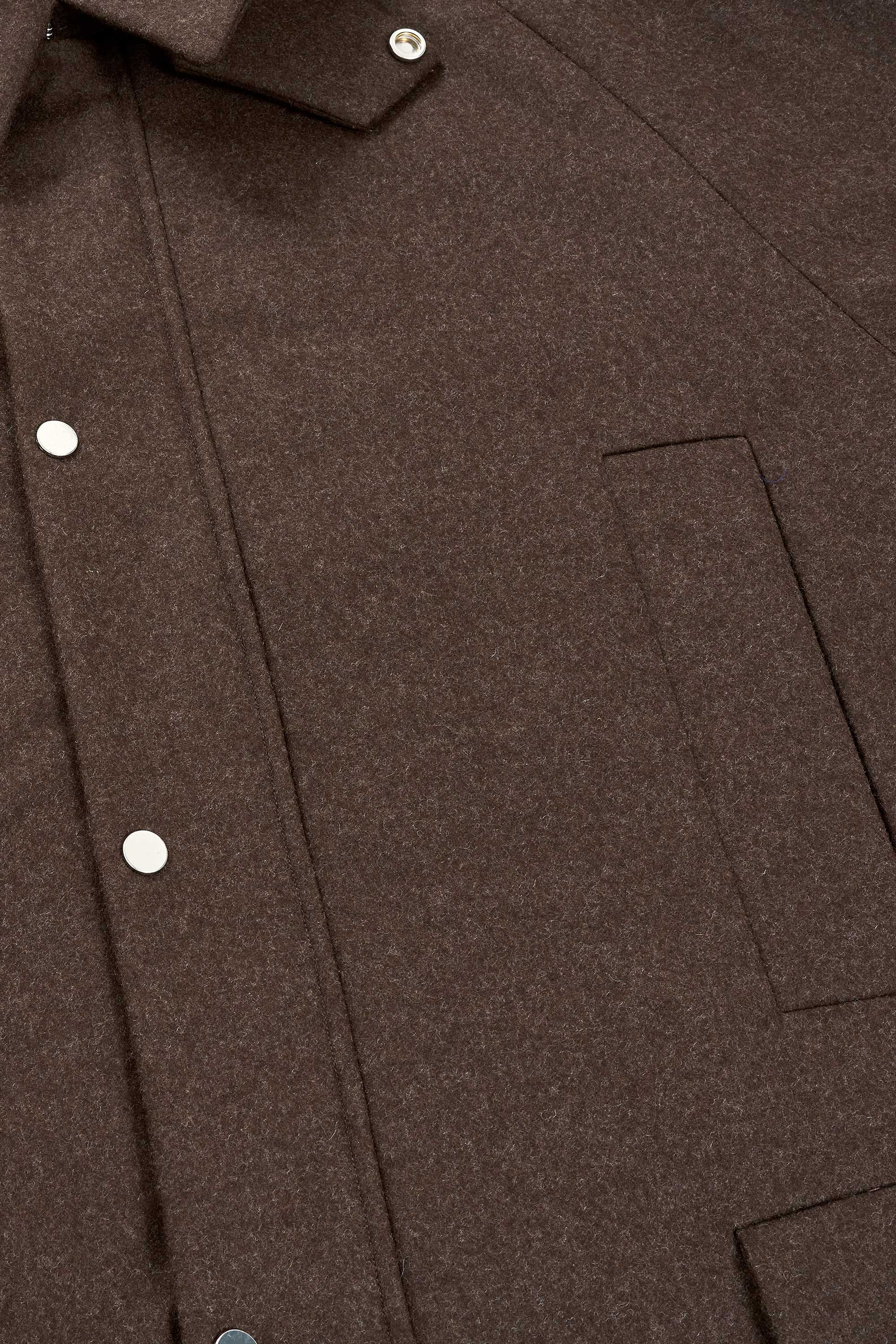 Black Wool 2/48 "Japan" Flannel Wayfarer Coat Ⅲ, Natural Brown