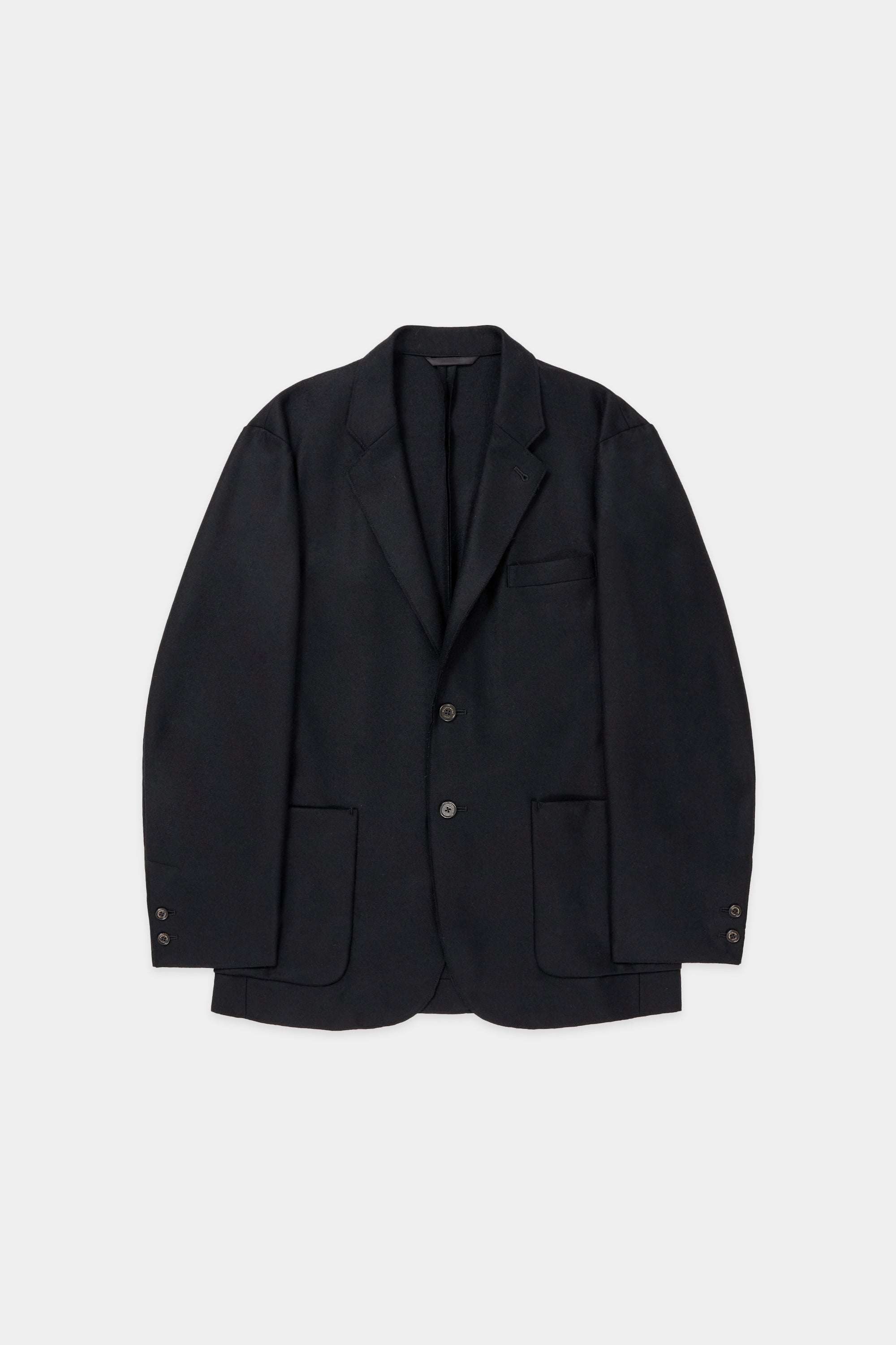 Organic Wool Circular Flannel Suck Coat, Black – MARKAWARE