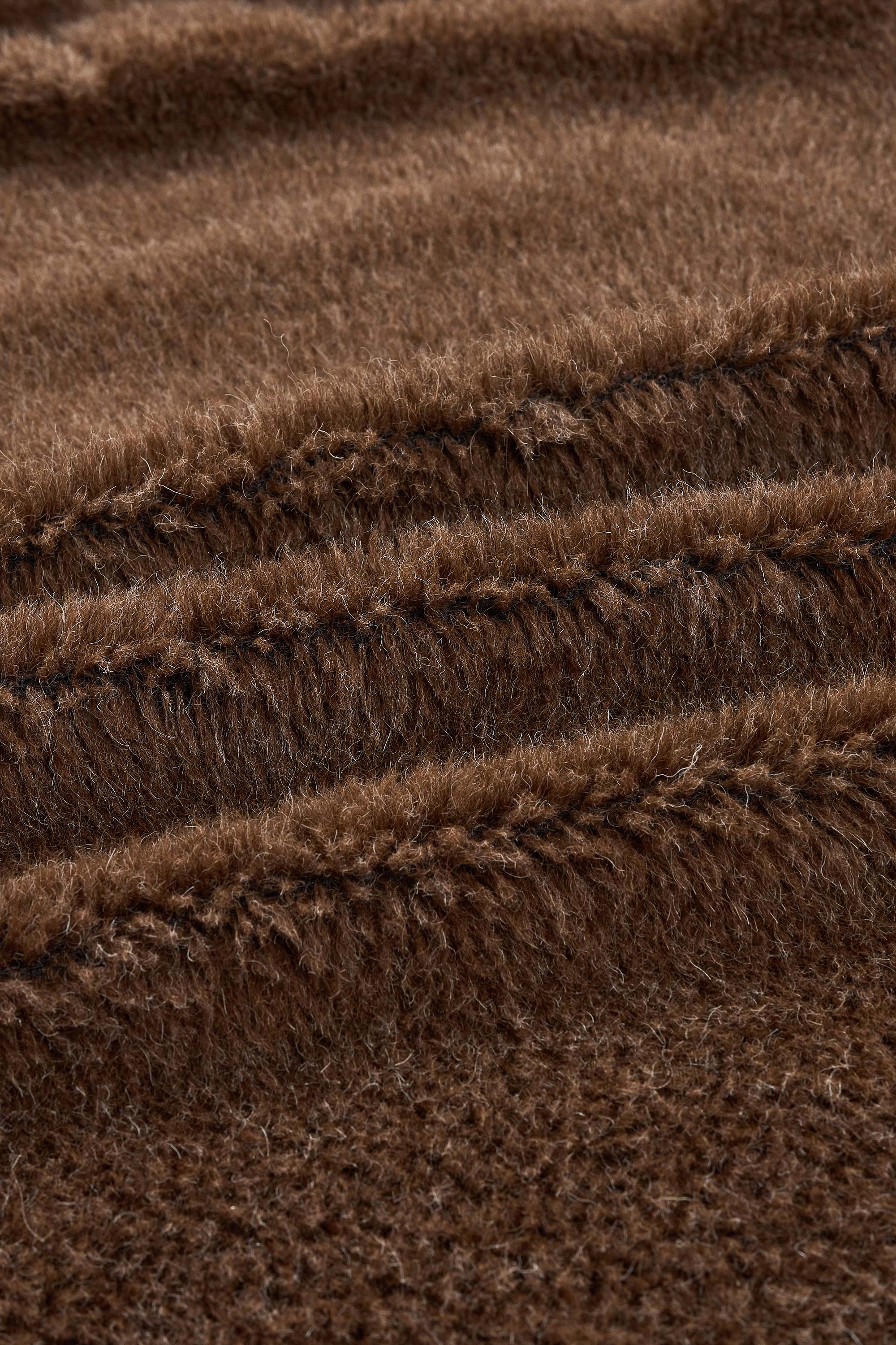 Natural Color Alpaca Fleece Sports Cardigan, Natural Brown