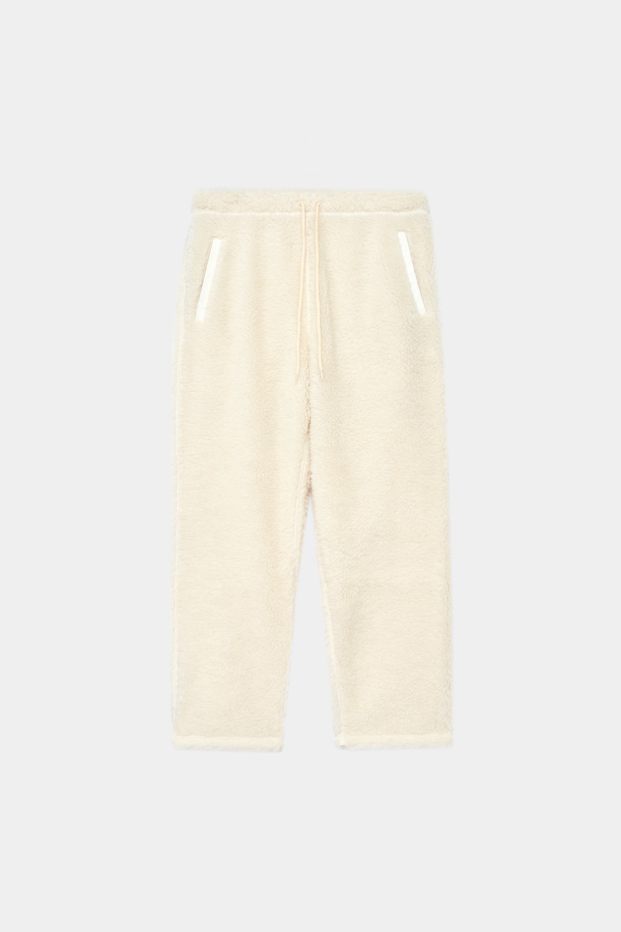 Natural Color Alpaca Fleece Sports Trousers, Natural White