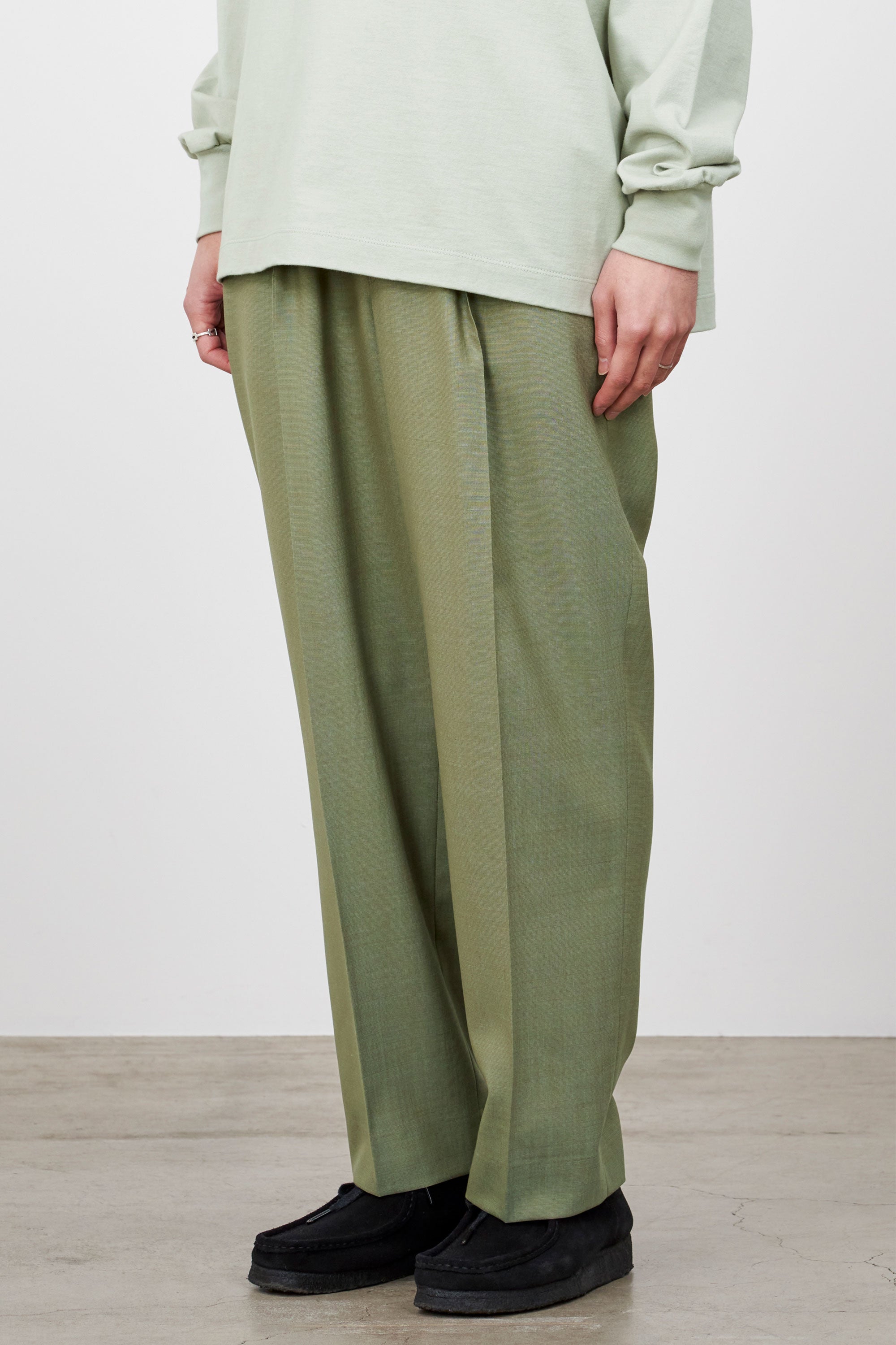 Organic Wool Tropical Classic Fit Trousers Ⅲ, Olive – MARKAWARE