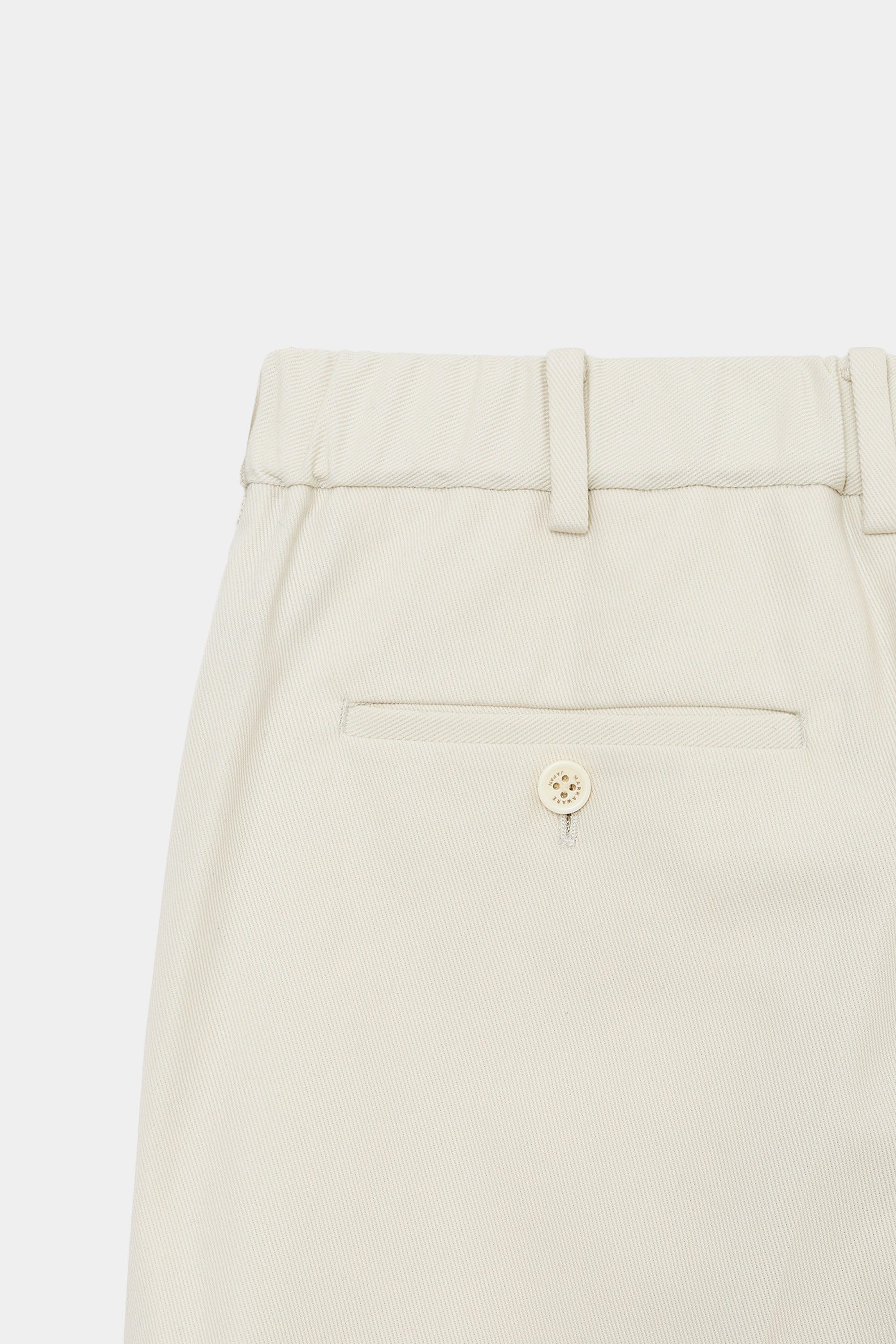 ORGANIC COTTON SURVIVAL CLOTH DOUBLE PLEATED TROUSERS, White 