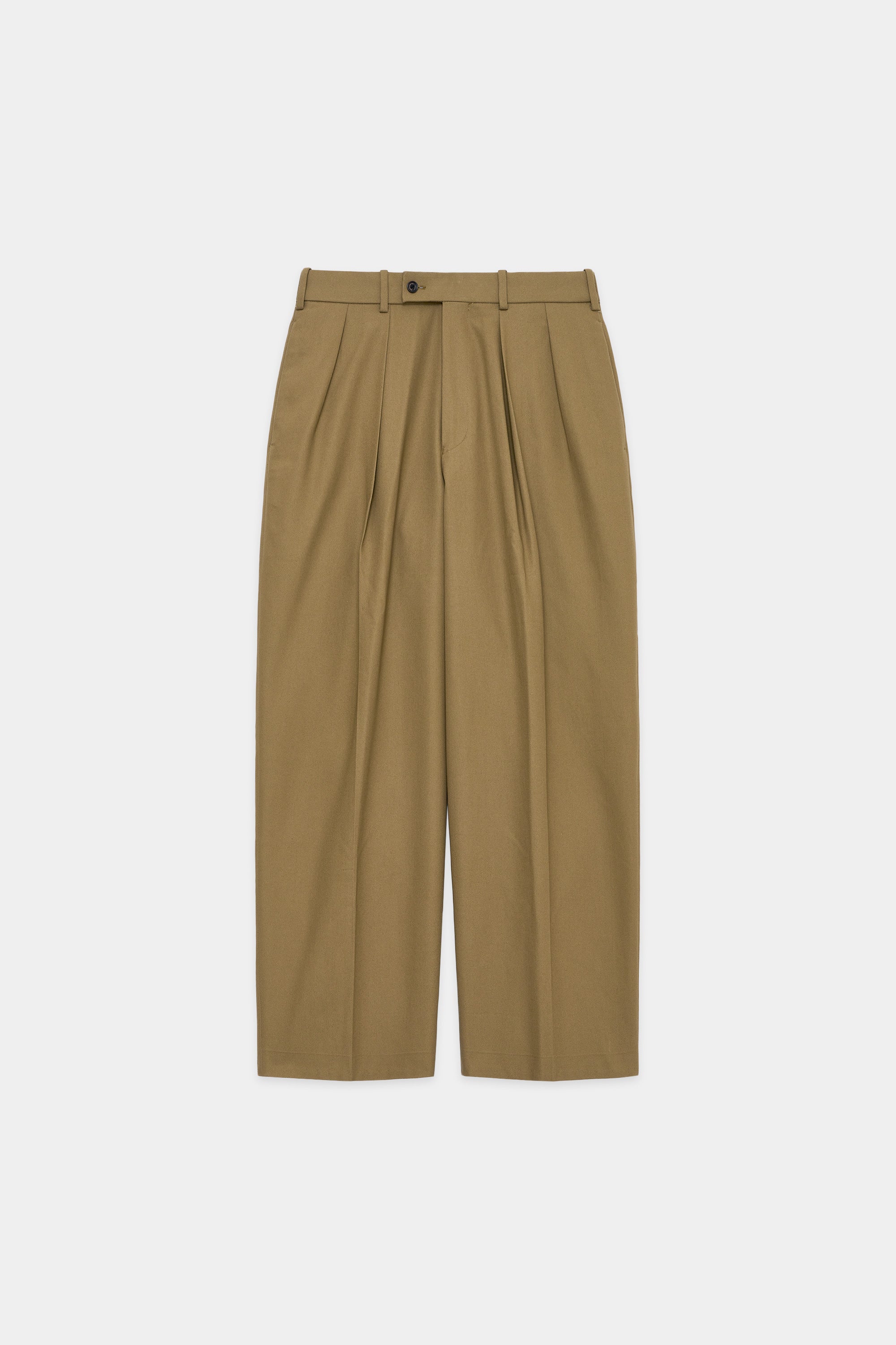 ORGANIC COTTON SURVIVAL CLOTH DOUBLE PLEATED TROUSERS, Beige