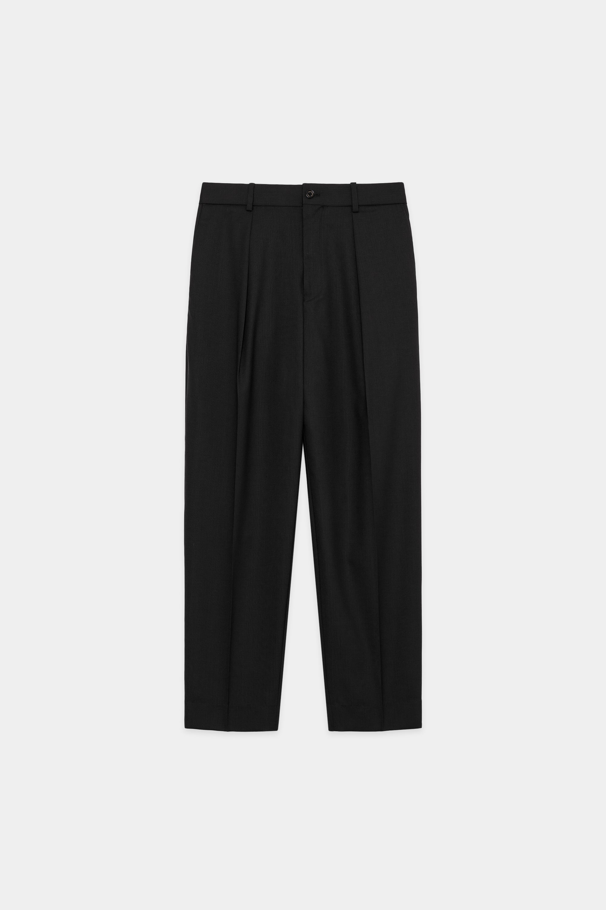 Organic Wool Tropical Pegtop Trousers, Black – MARKAWARE