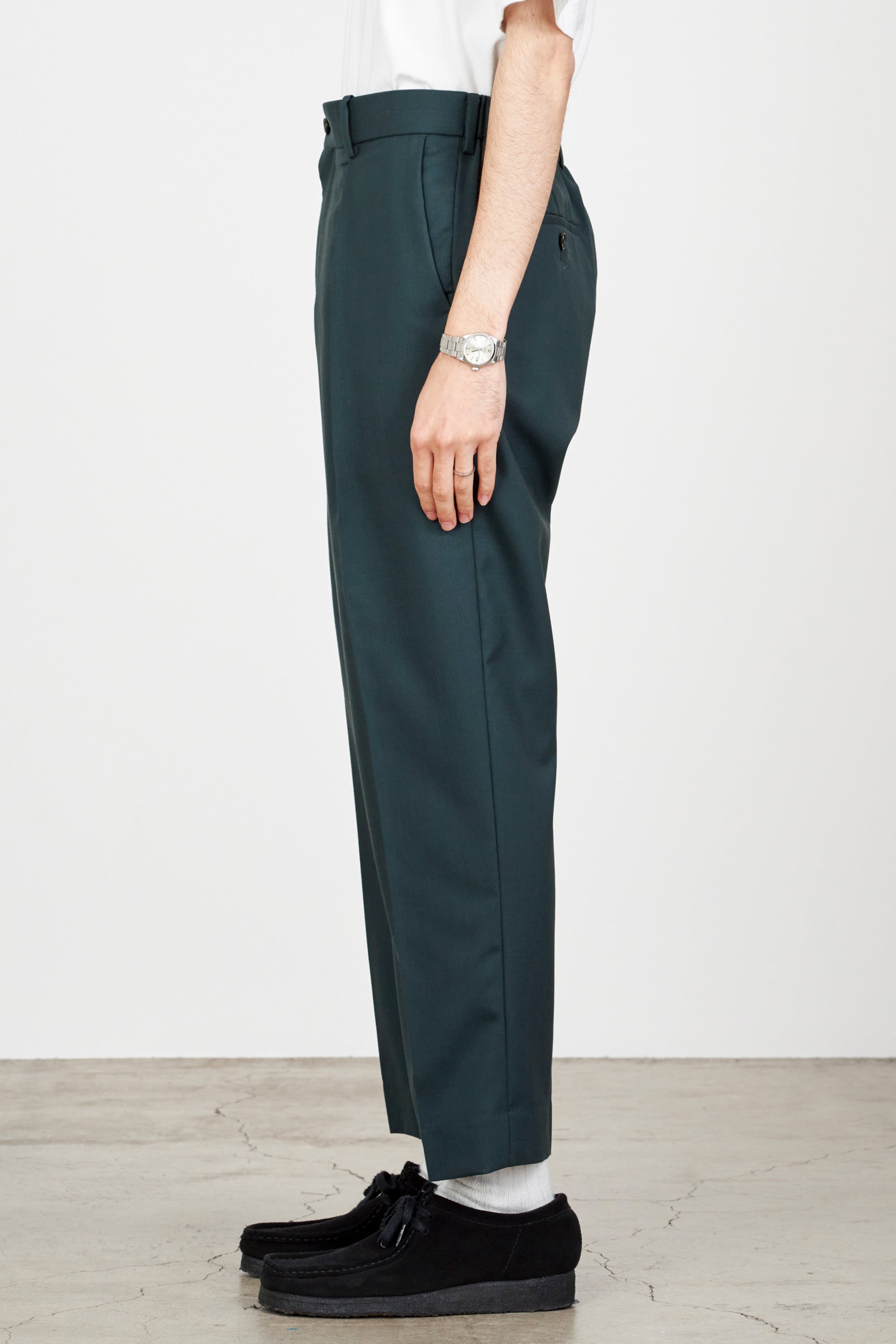 Organic Wool Tropical Pegtop Trousers, Green – MARKAWARE