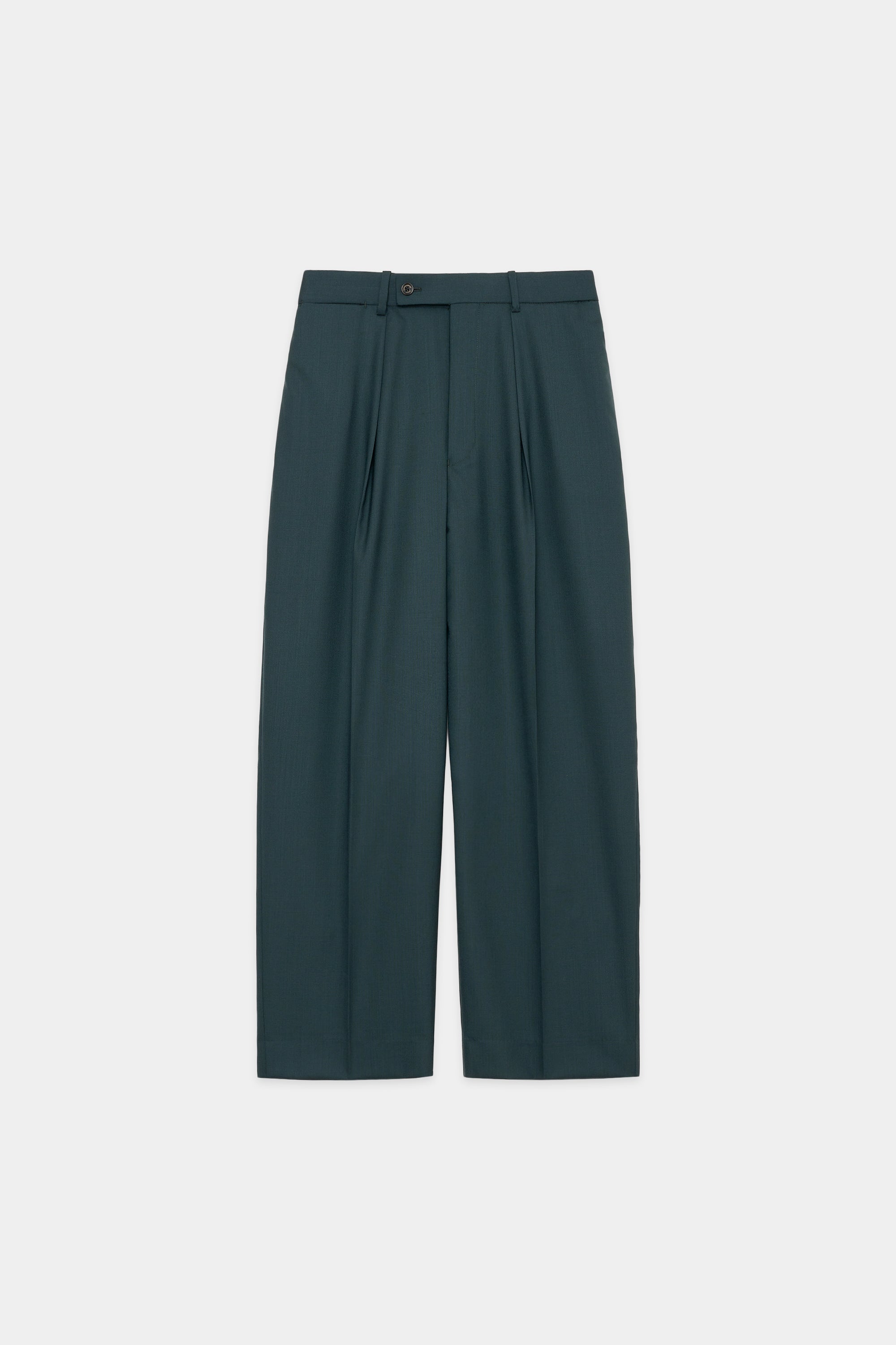 Organic Wool Tropical Classic Fit Trousers, Green