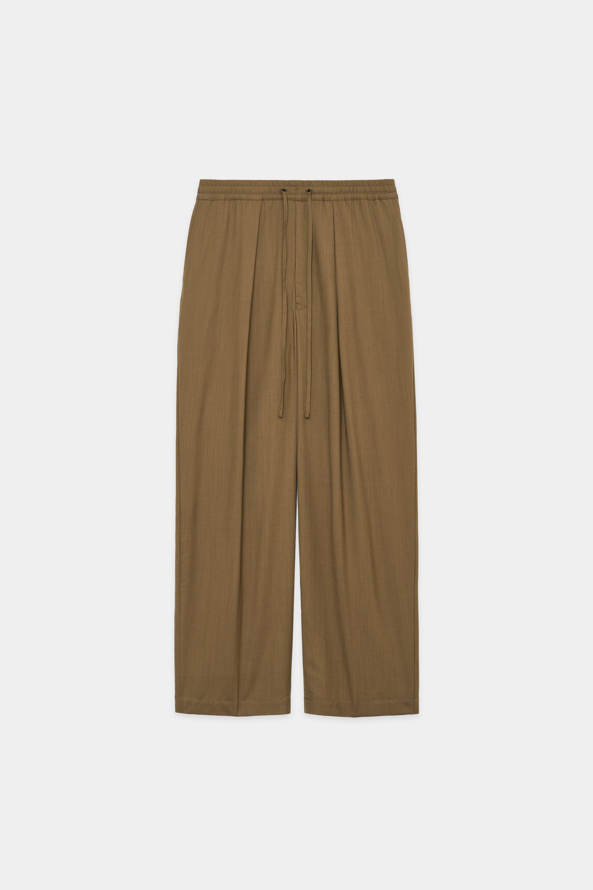 SUPER 120'S WOOL TROPICAL CLASSIC FIT EASY PANTS, Khaki – MARKAWARE